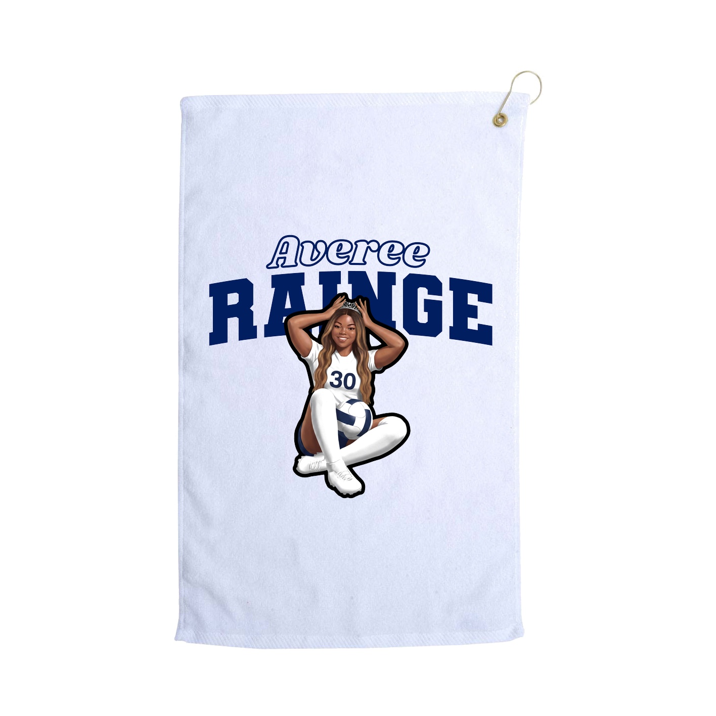 Golf Towel — Name Arch in White