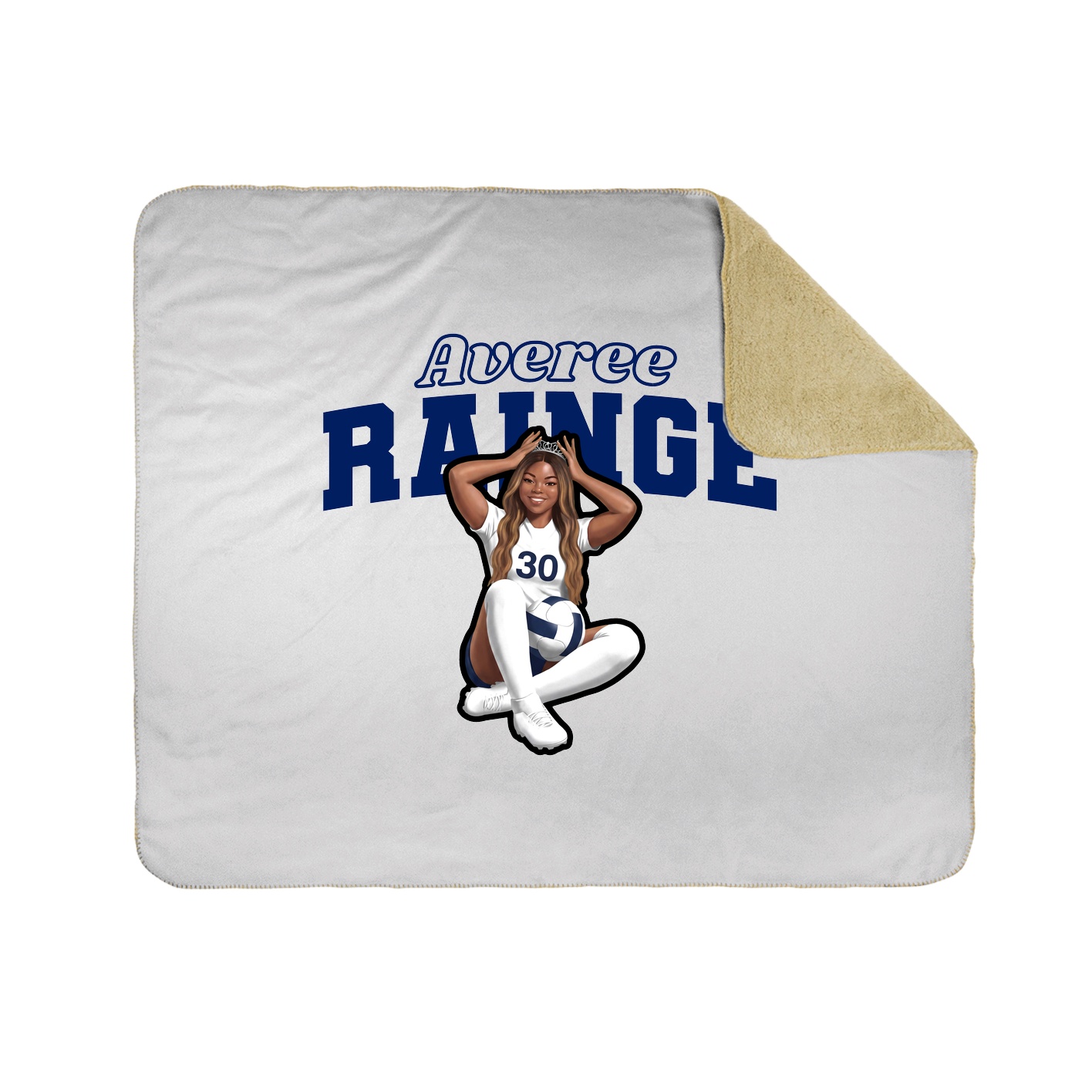 Throw Blanket — Name Arch in White