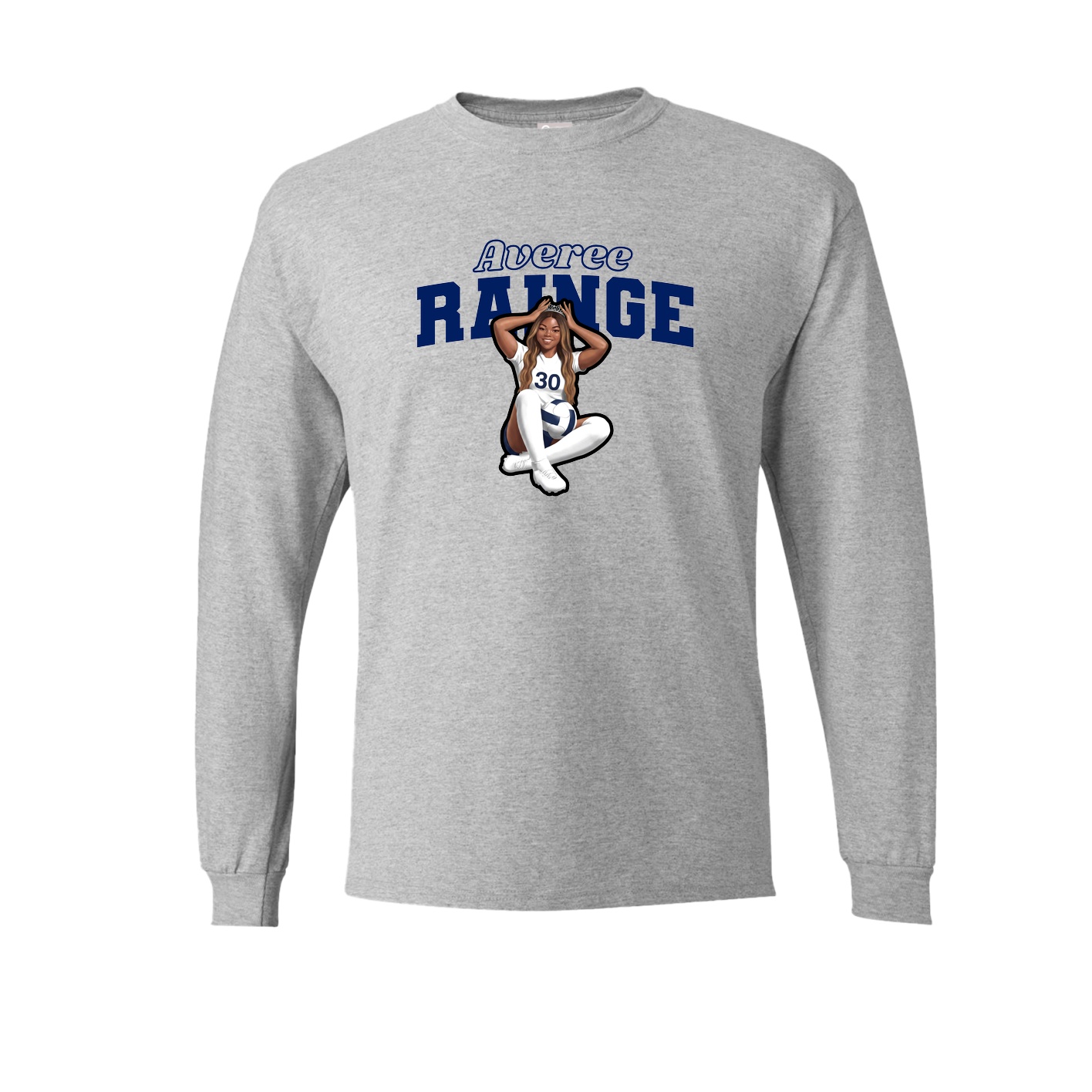 Long Sleeve Tee — Name Arch in Grey