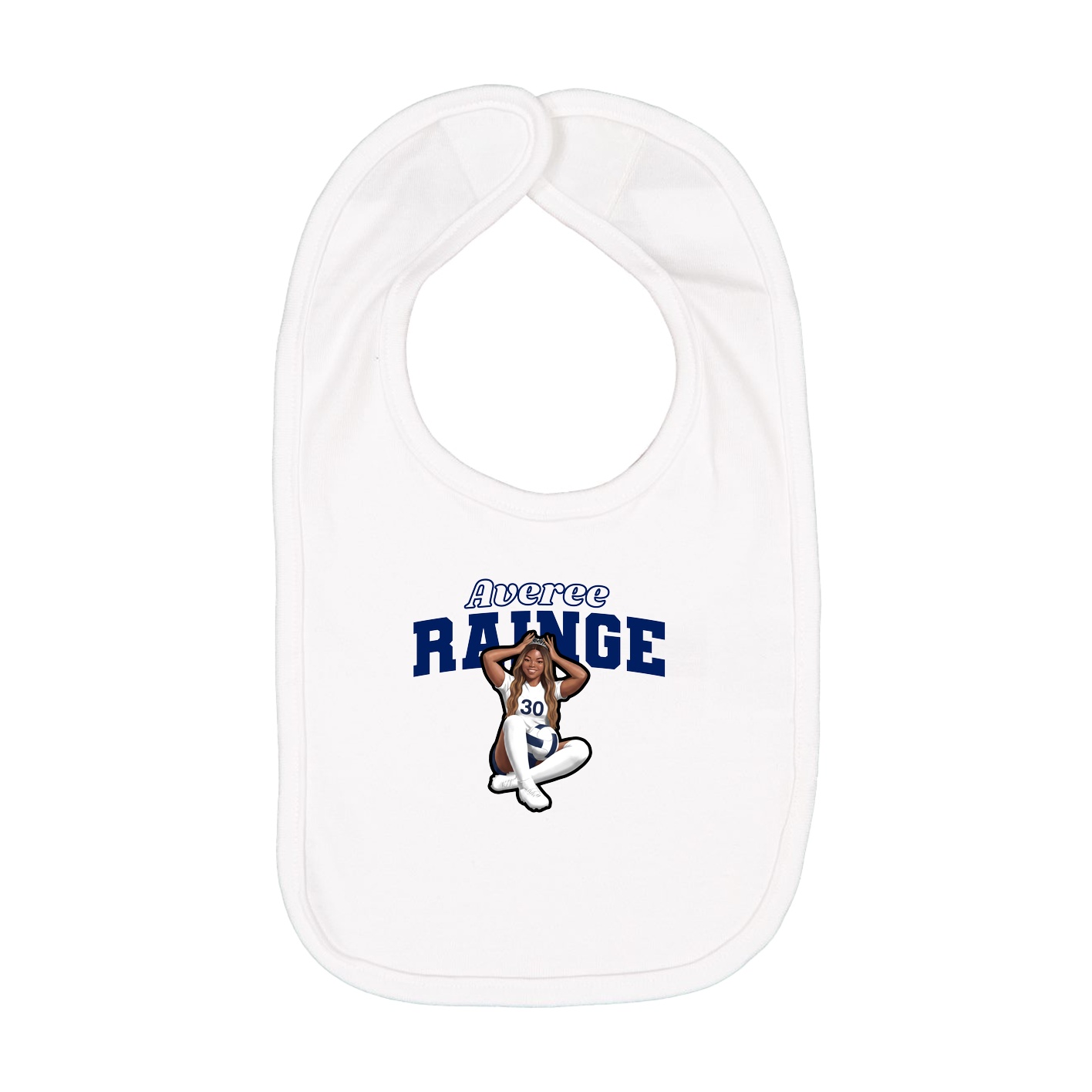 Infant Bib — Name Arch in White