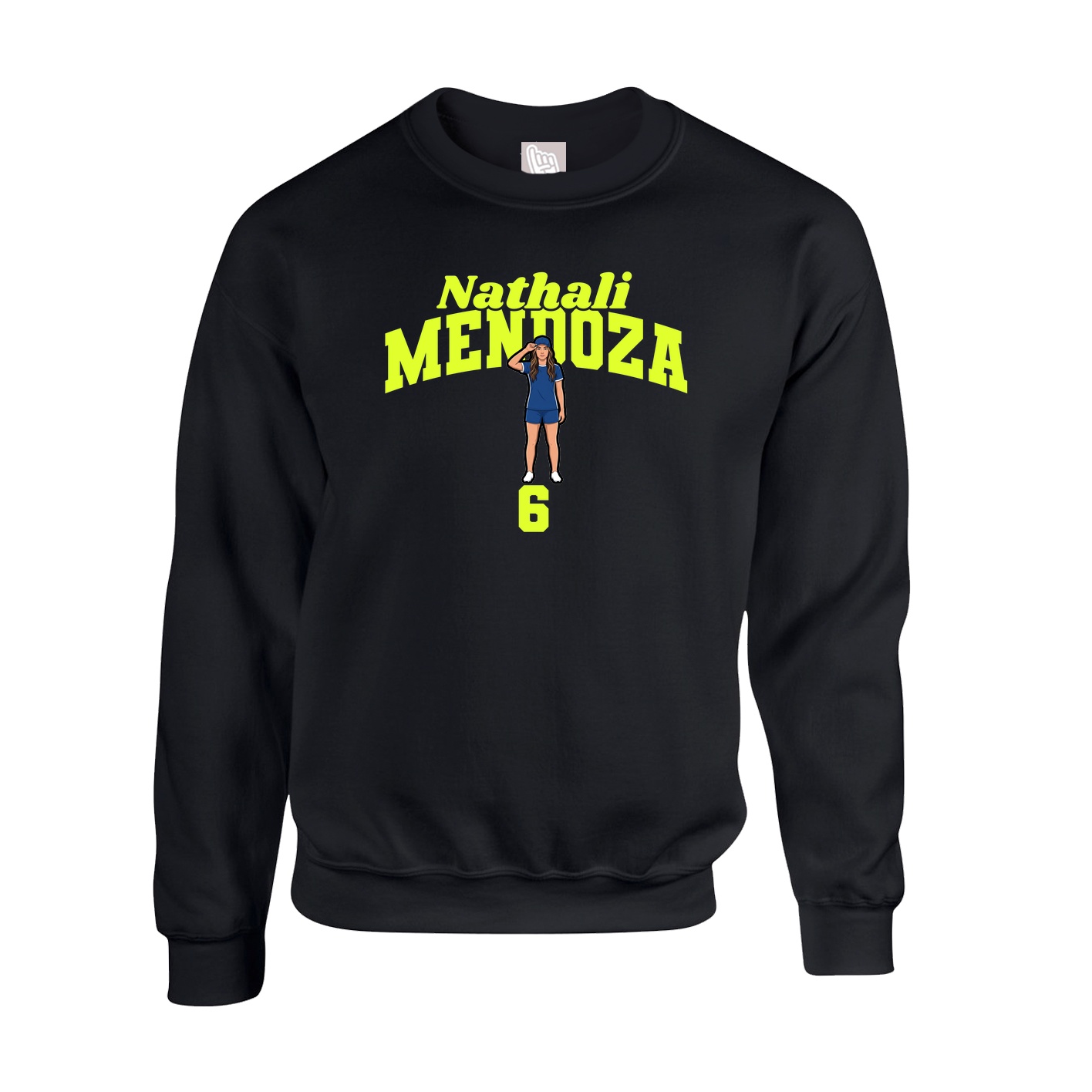Fleece Crew — Signature Arch in Black