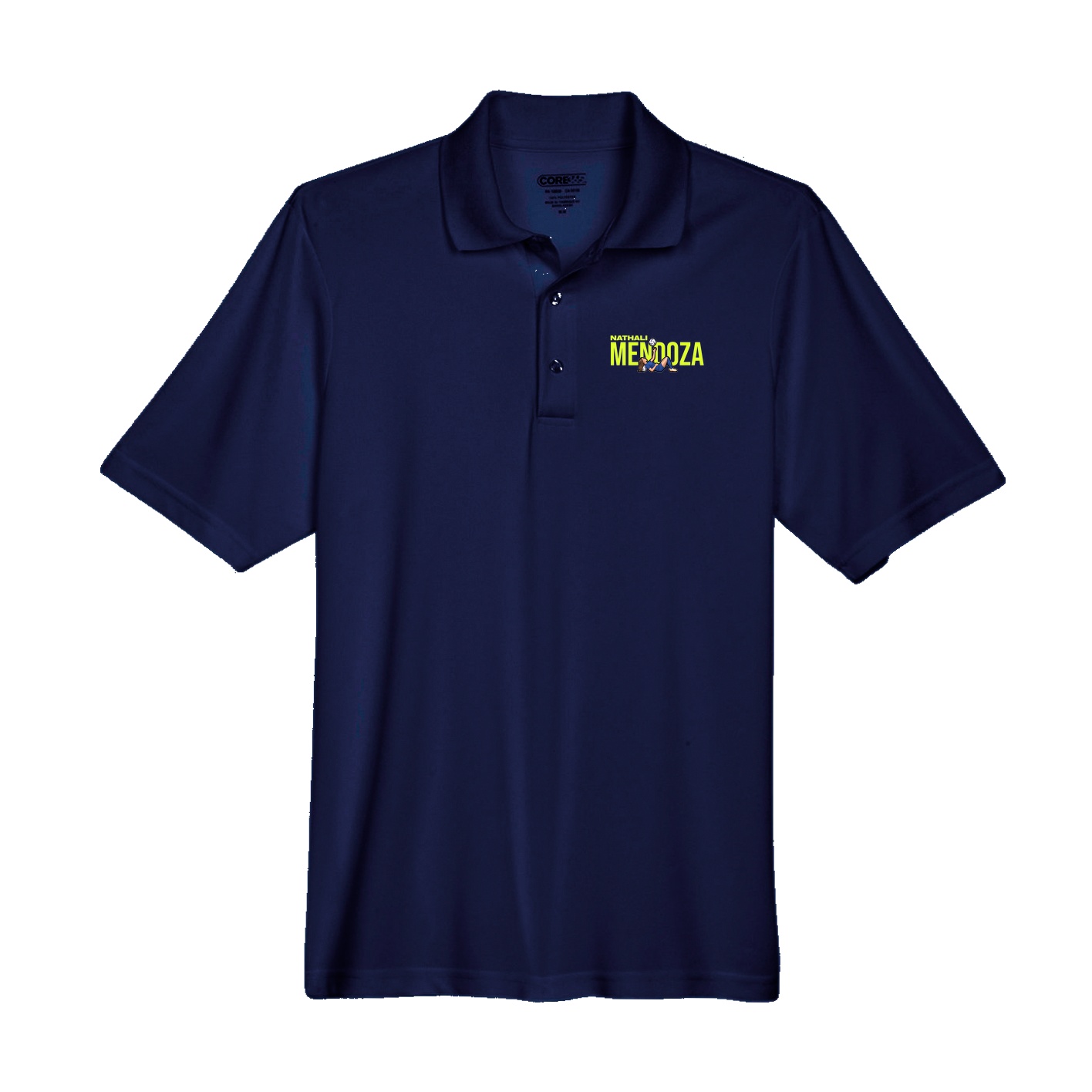 Performance Polo — Player Name in Navy