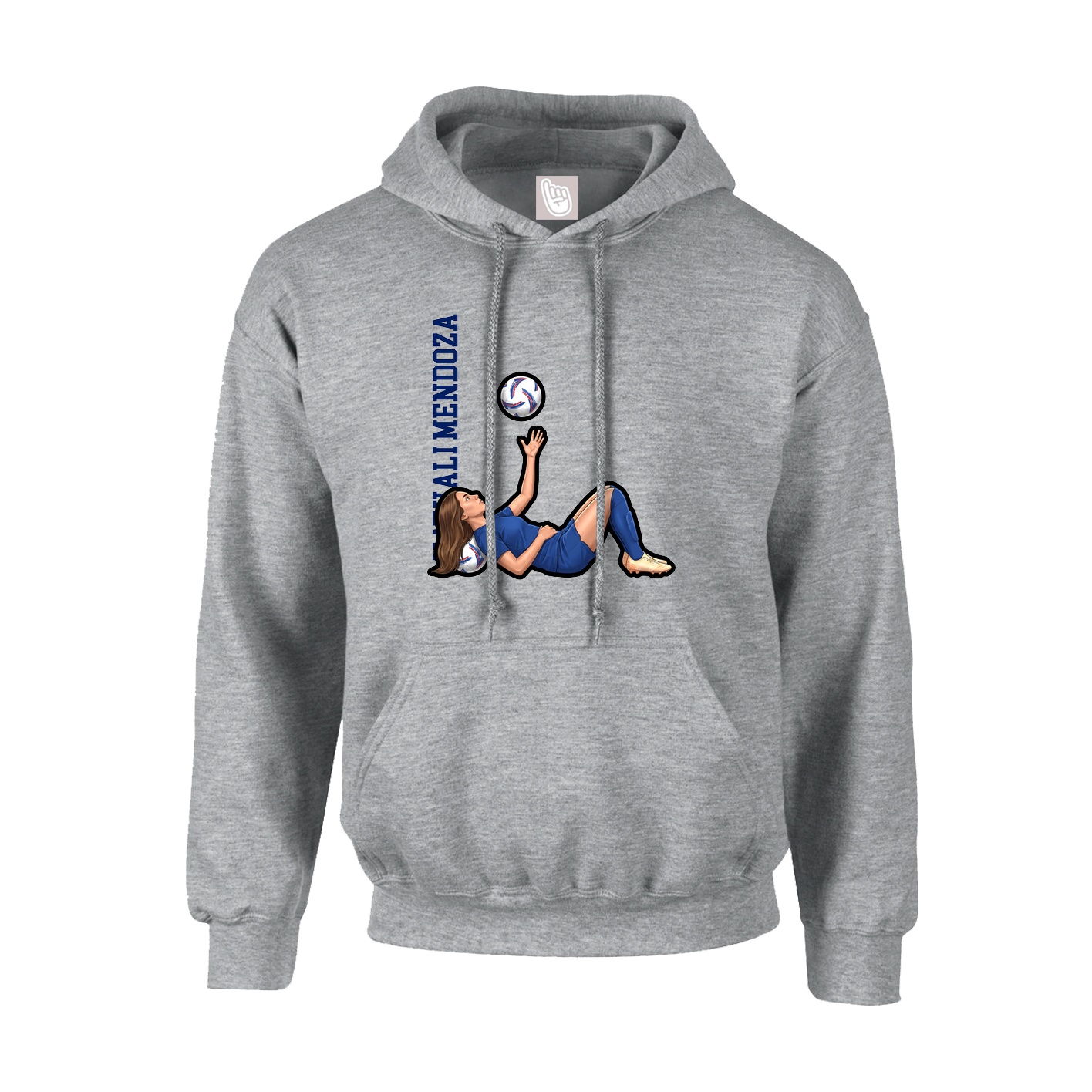 Youth Hoodie — Name Vertical in Grey