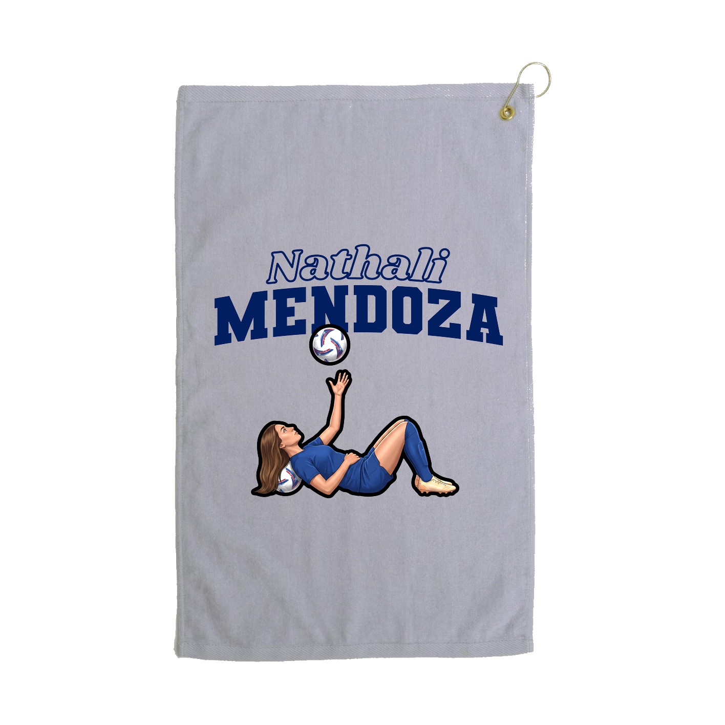 Golf Towel — Name Arch in Grey