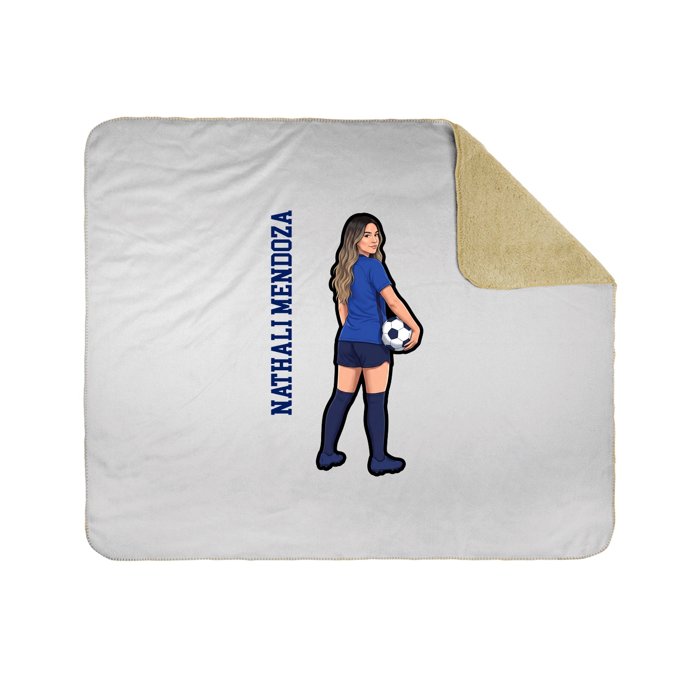 Throw Blanket — Name Vertical in White