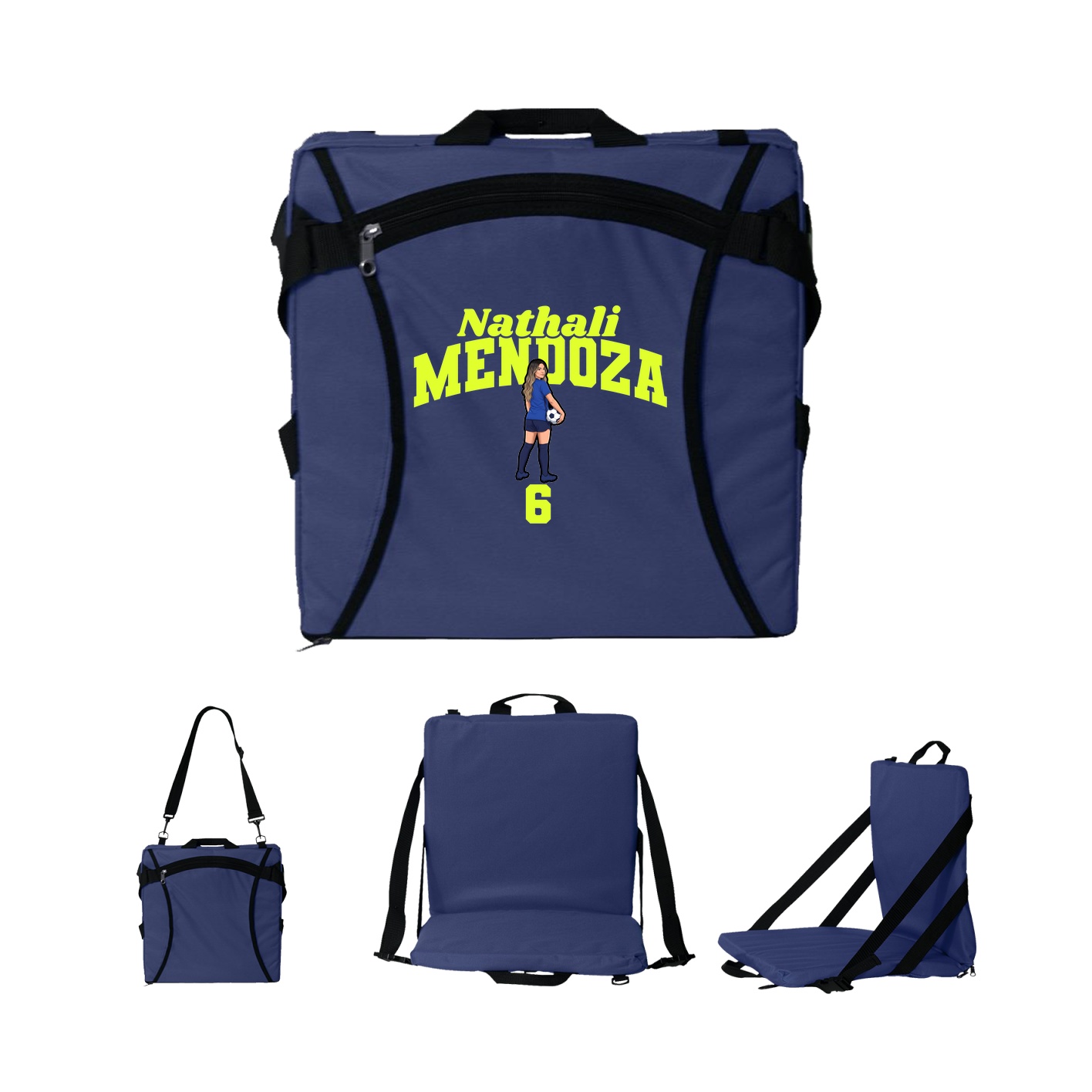 Folding Stadium Seat — Signature Arch in Navy