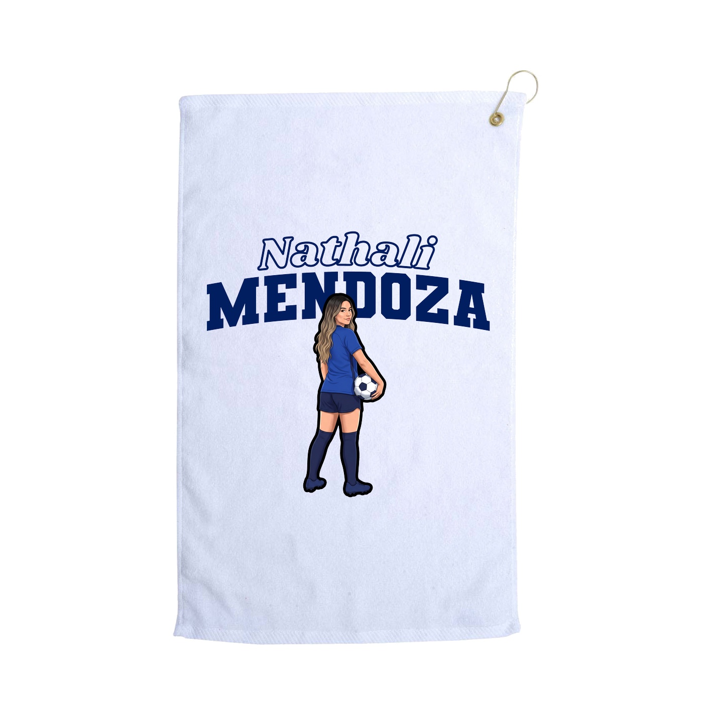 Golf Towel — Name Arch in White