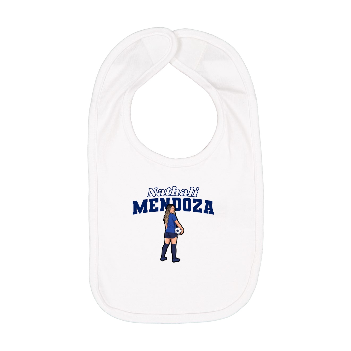 Infant Bib — Name Arch in White
