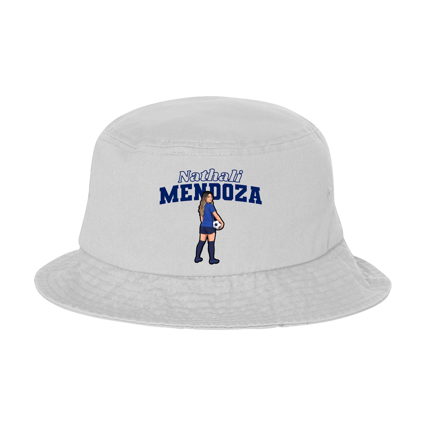 Bucket Cap — Name Arch in White