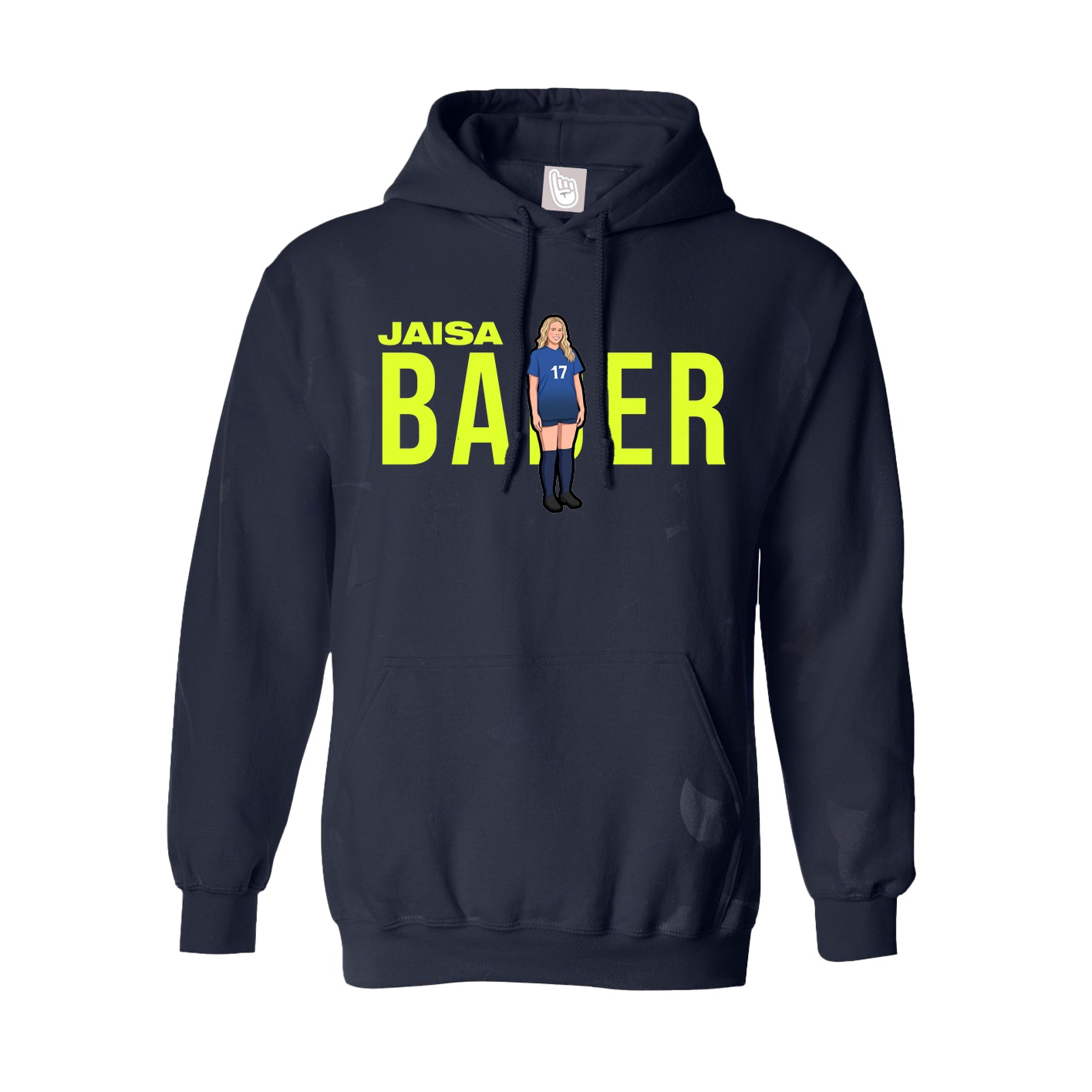 Youth Hoodie — Player Name in Navy