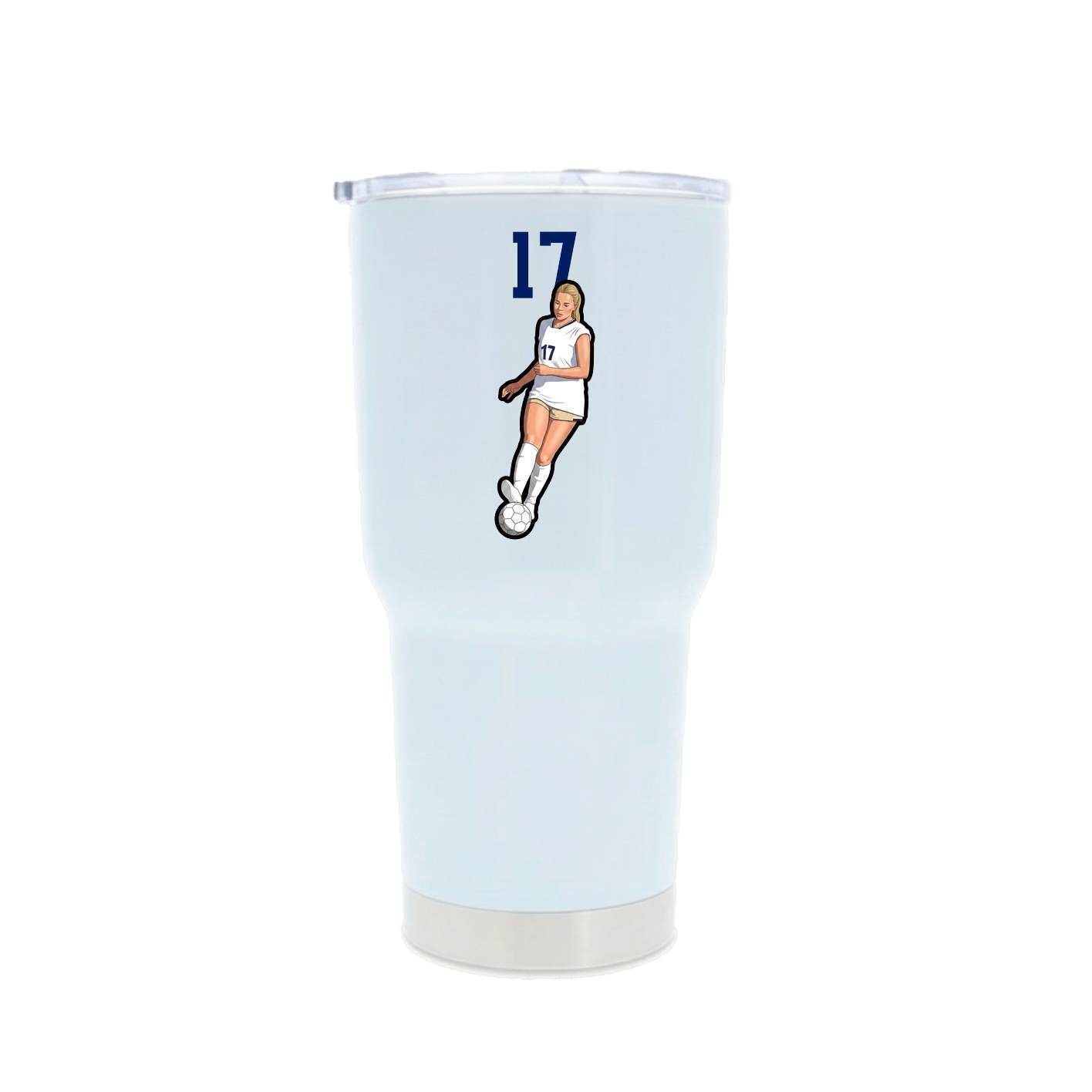 30oz Stainless Steel Tumbler — Number Top in White