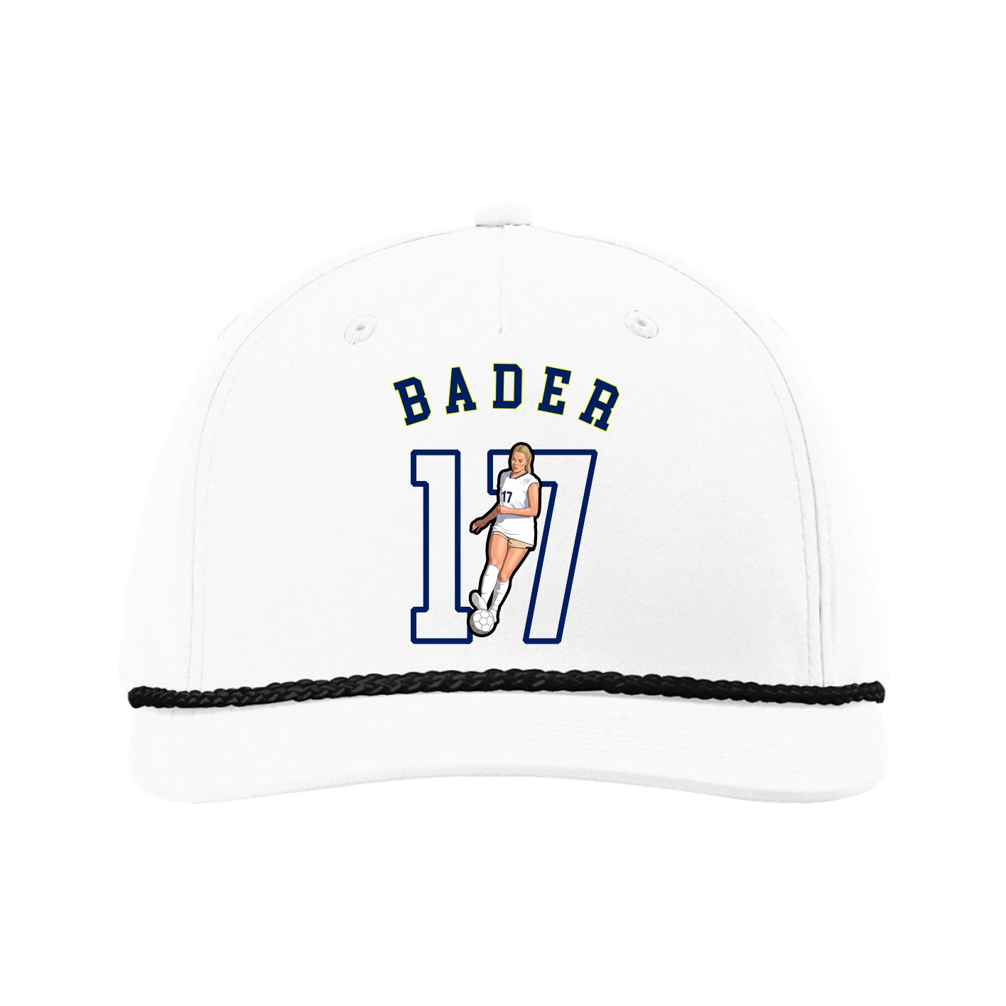 Five-Panel Classic Rope Cap — Shirsey Arch in White
