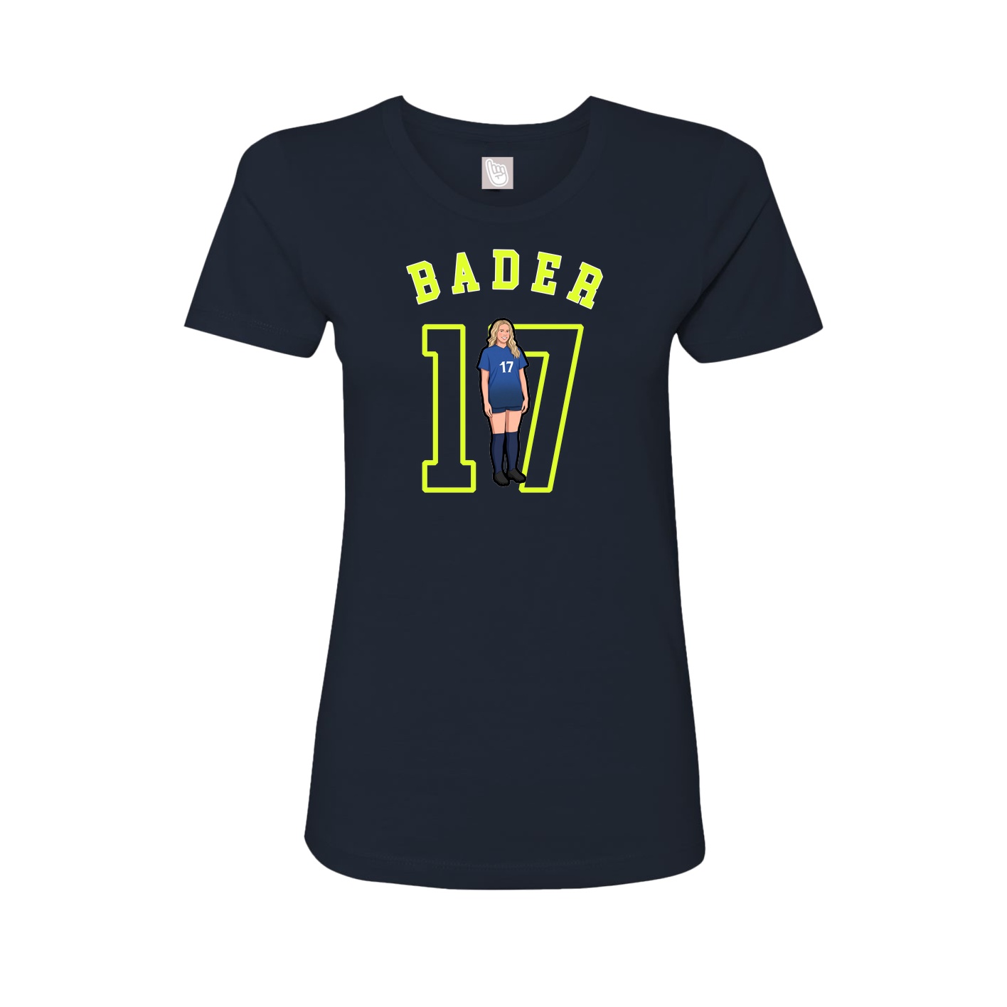 Fitted Women's Tee — Shirsey Arch in Navy