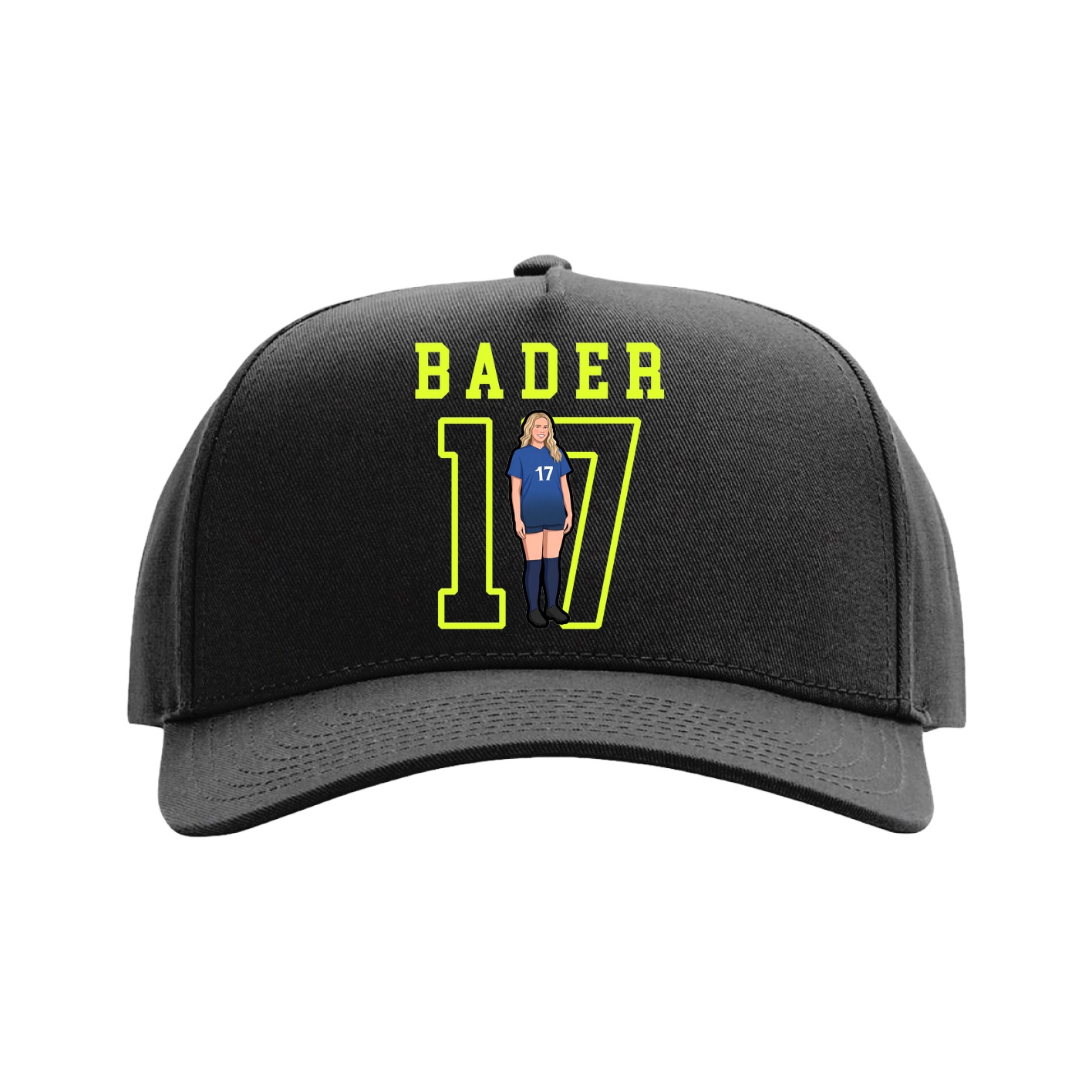 Full Fabric Five-Panel Champ Cap — Shirsey in Black
