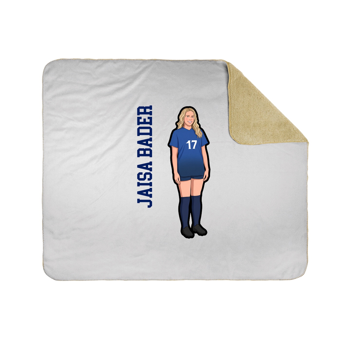 Throw Blanket — Name Vertical in White