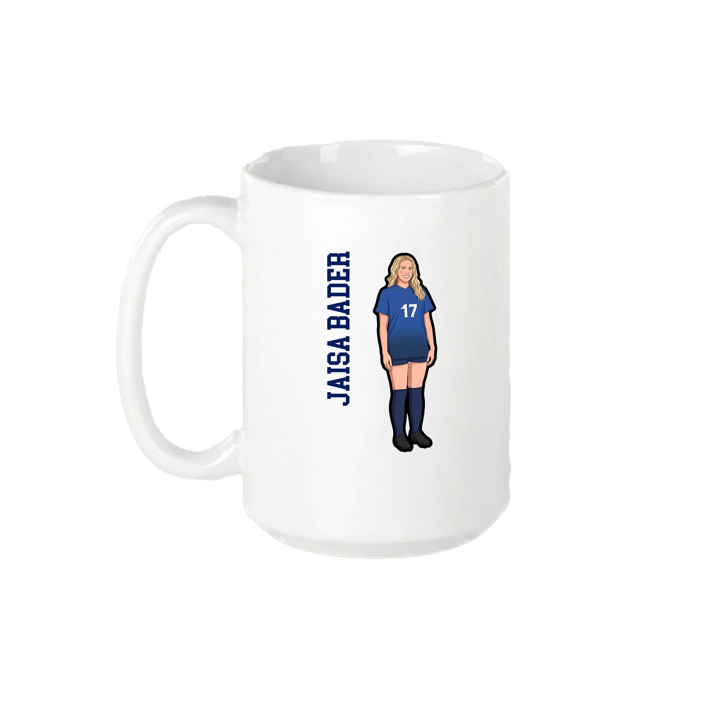 15oz Coffee Mug — Name Vertical in White