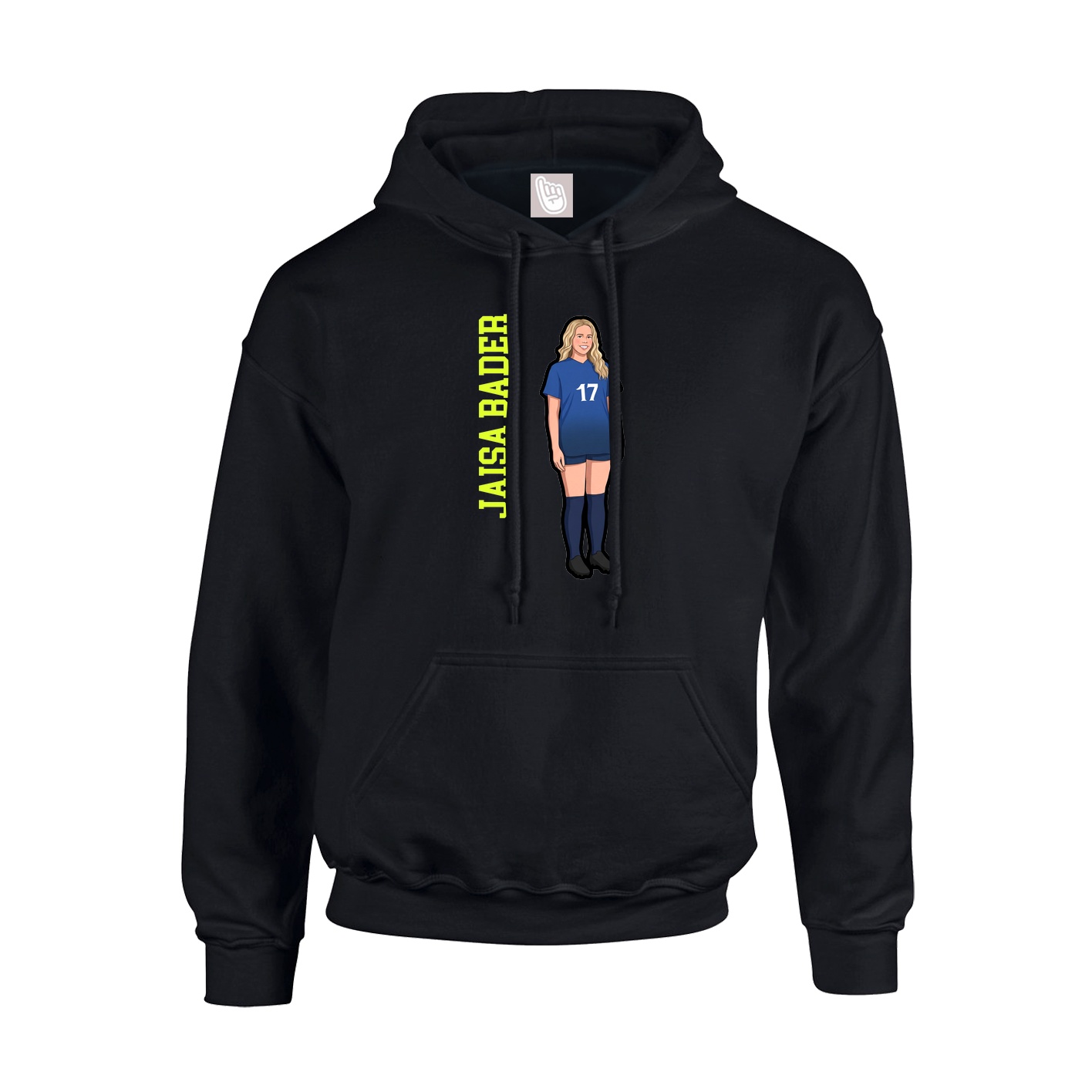 Hoodie — Name Vertical in Black