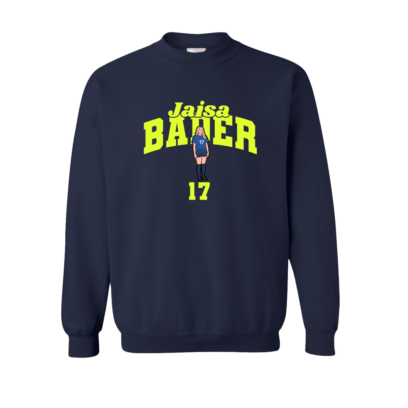 Fleece Crew — Signature Arch in Navy