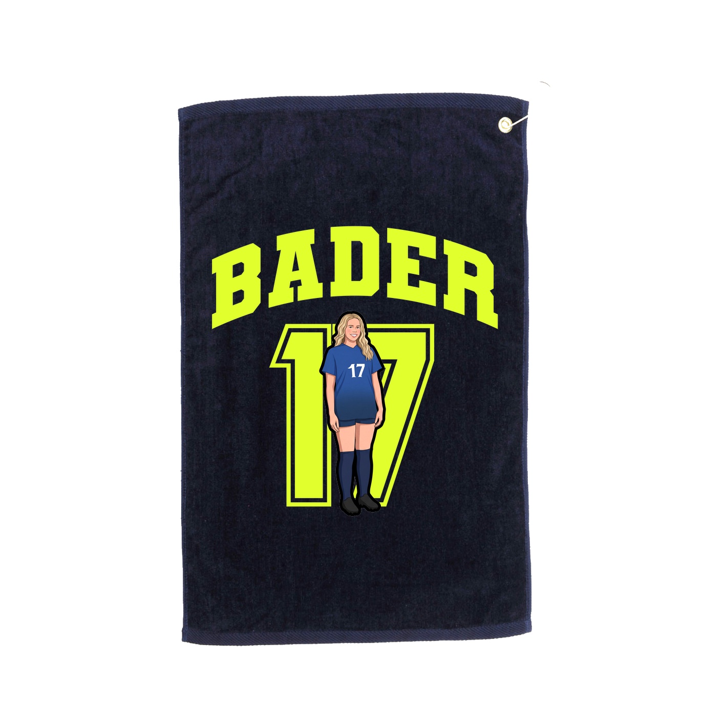 Golf Towel — Number in Navy