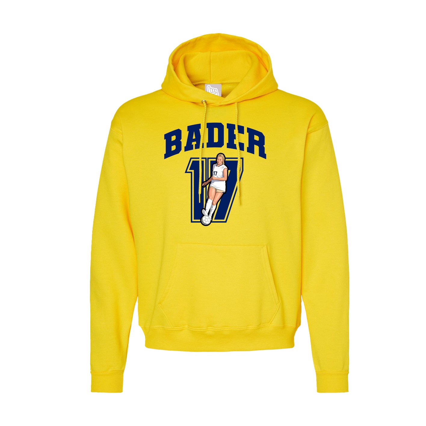 Hoodie — Number in Yellow