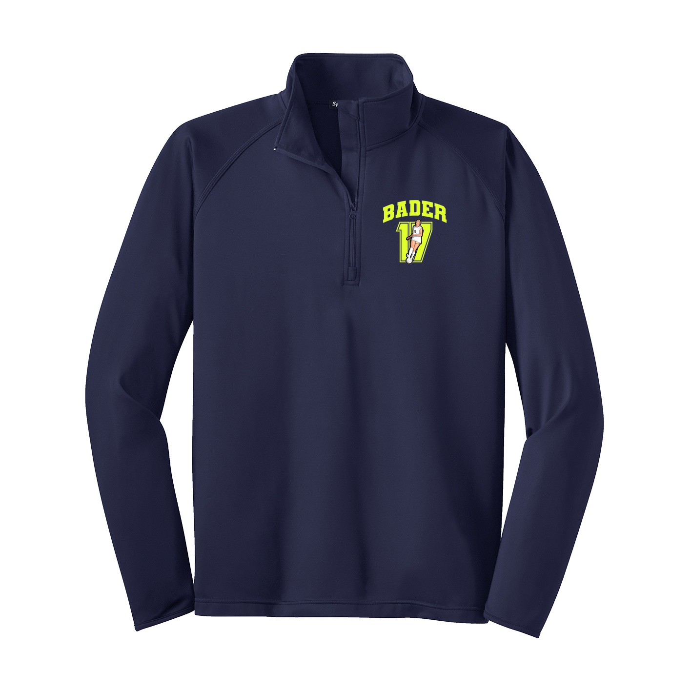 Q-Zip Pullover — Number in Navy