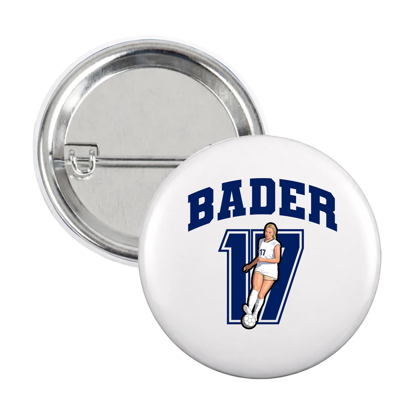 Game Day Button — Number in White