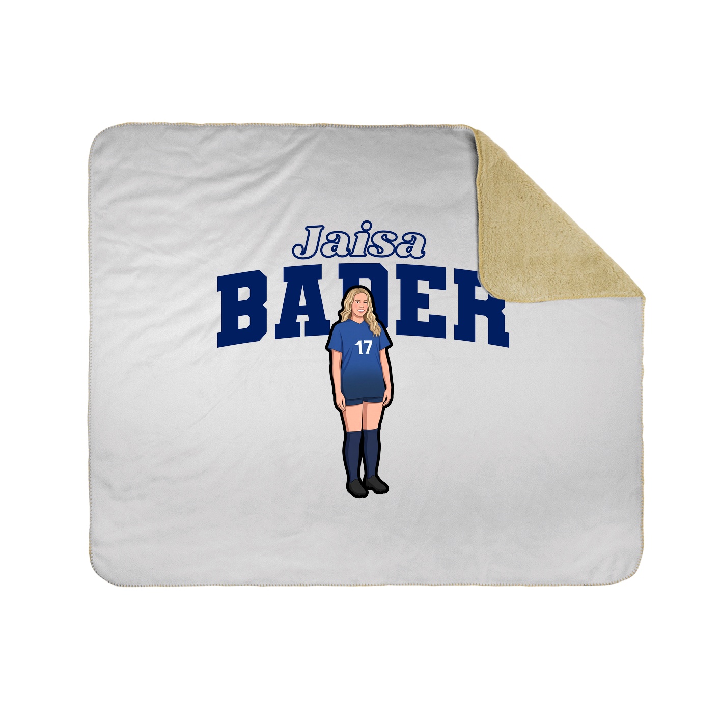 Throw Blanket — Name Arch in White