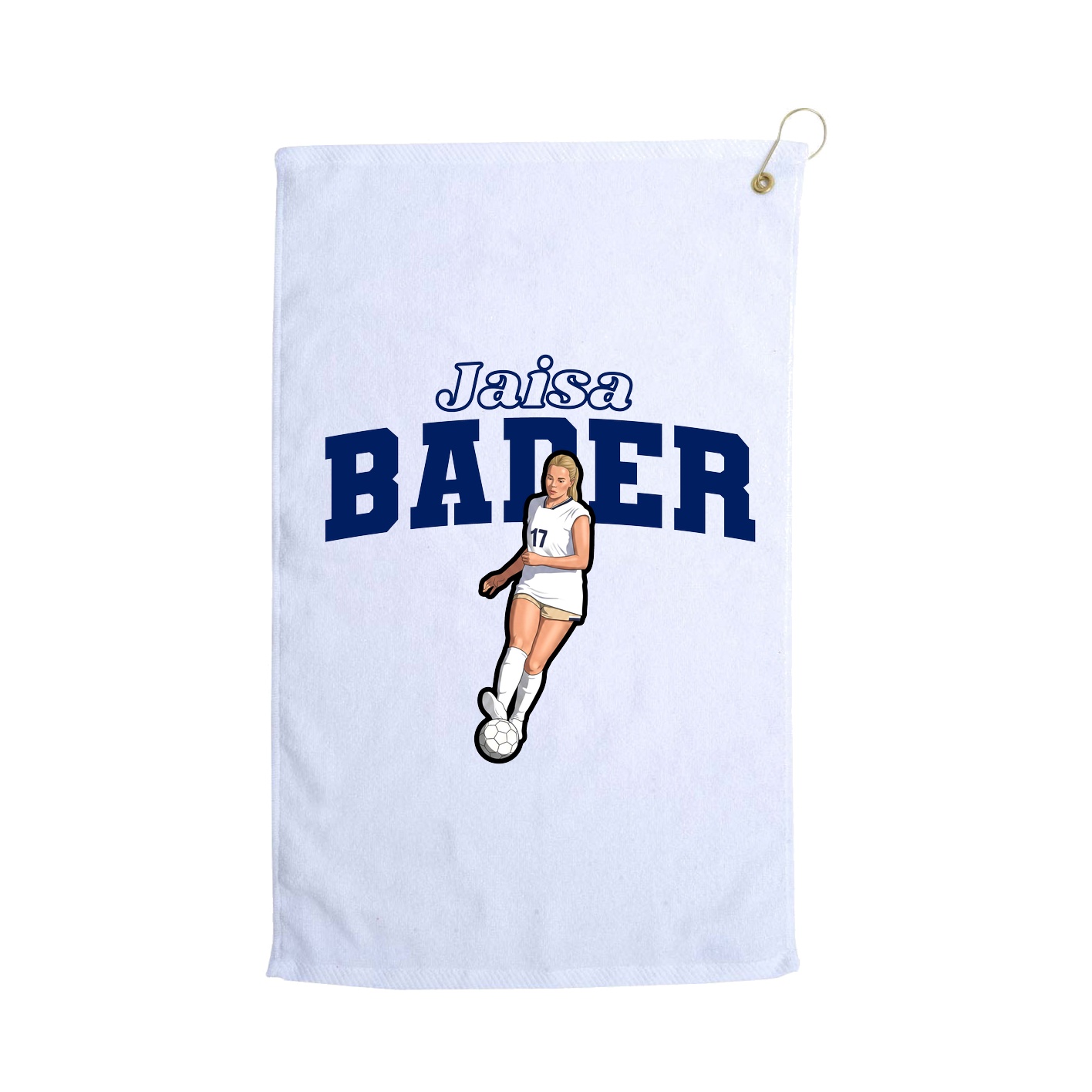 Golf Towel — Name Arch in White