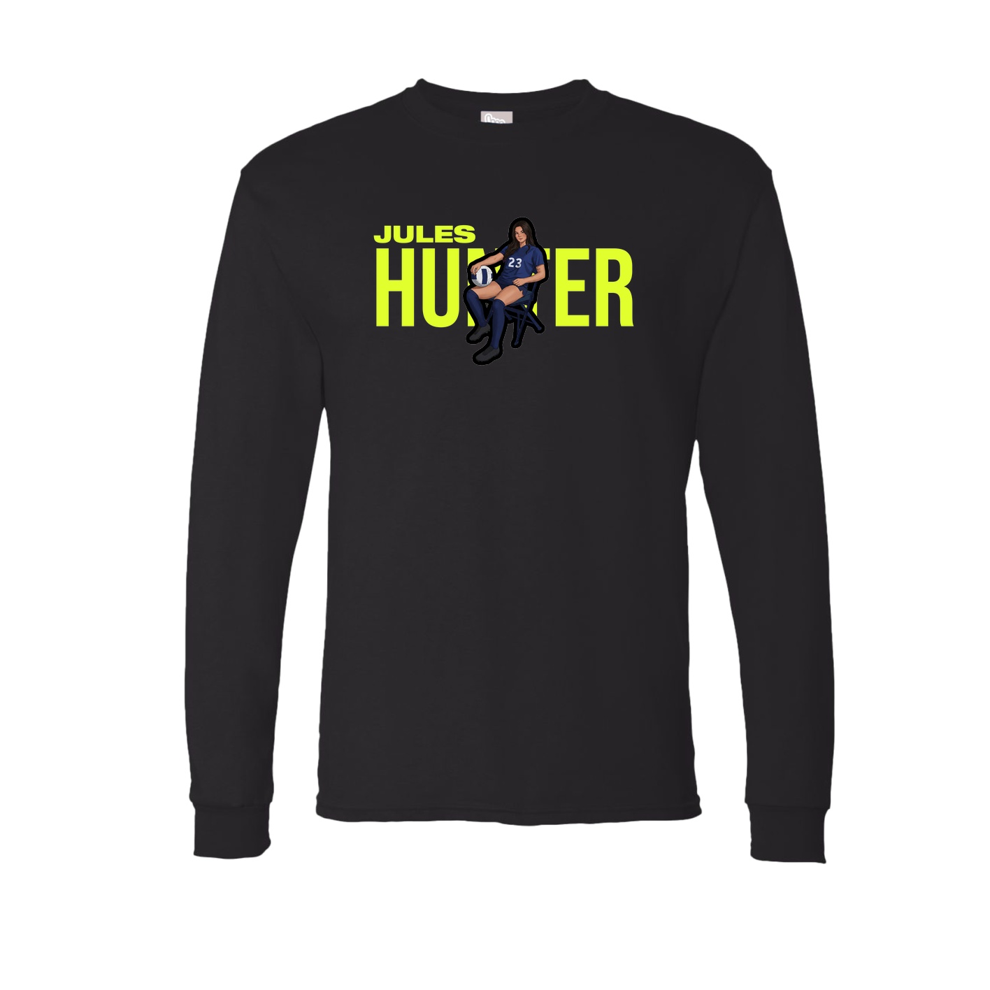 Long Sleeve Tee — Player Name in Black