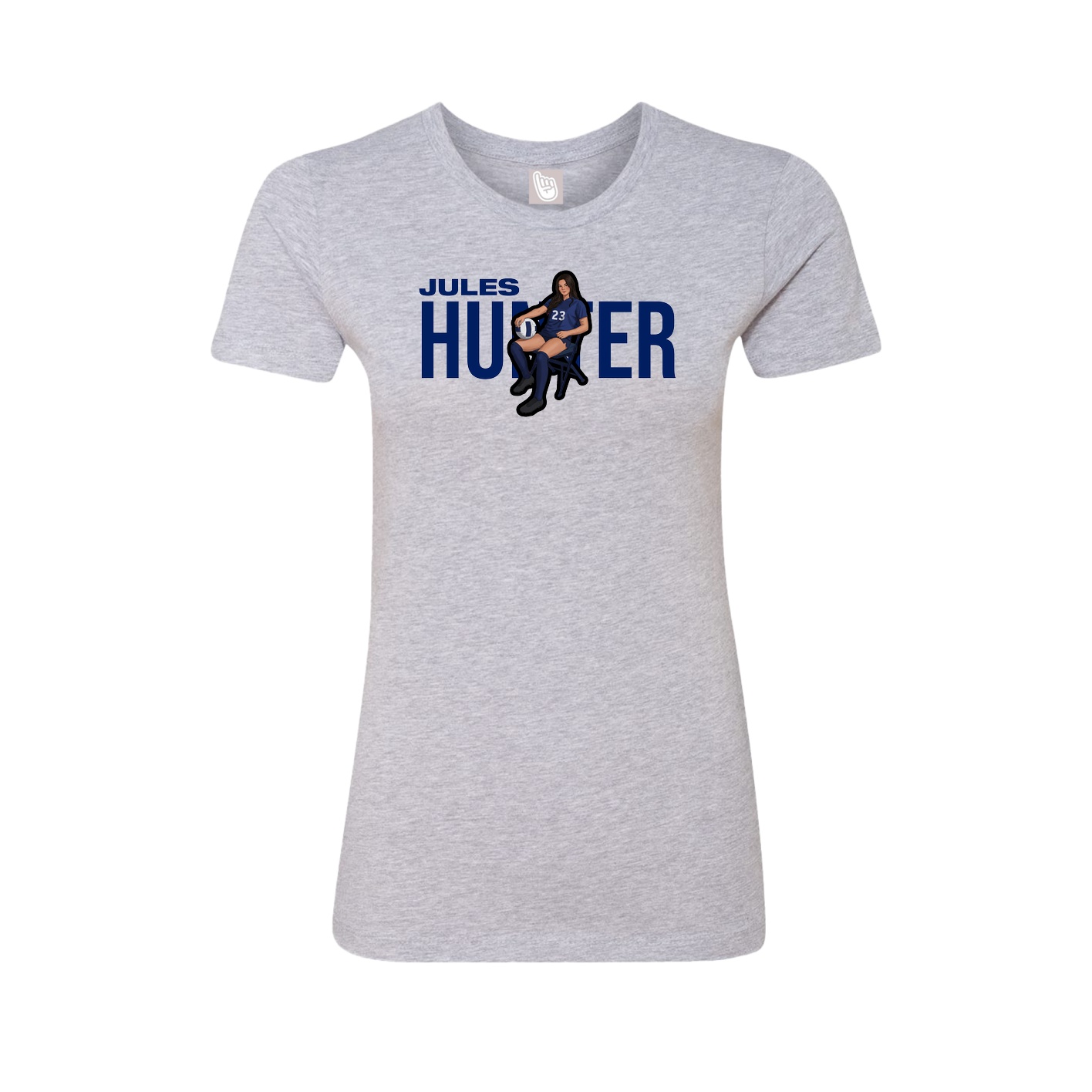 Fitted Women's Tee — Player Name in Grey