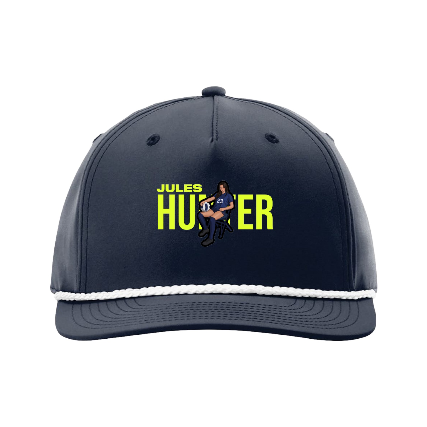 Five-Panel Classic Rope Cap — Player Name in Navy