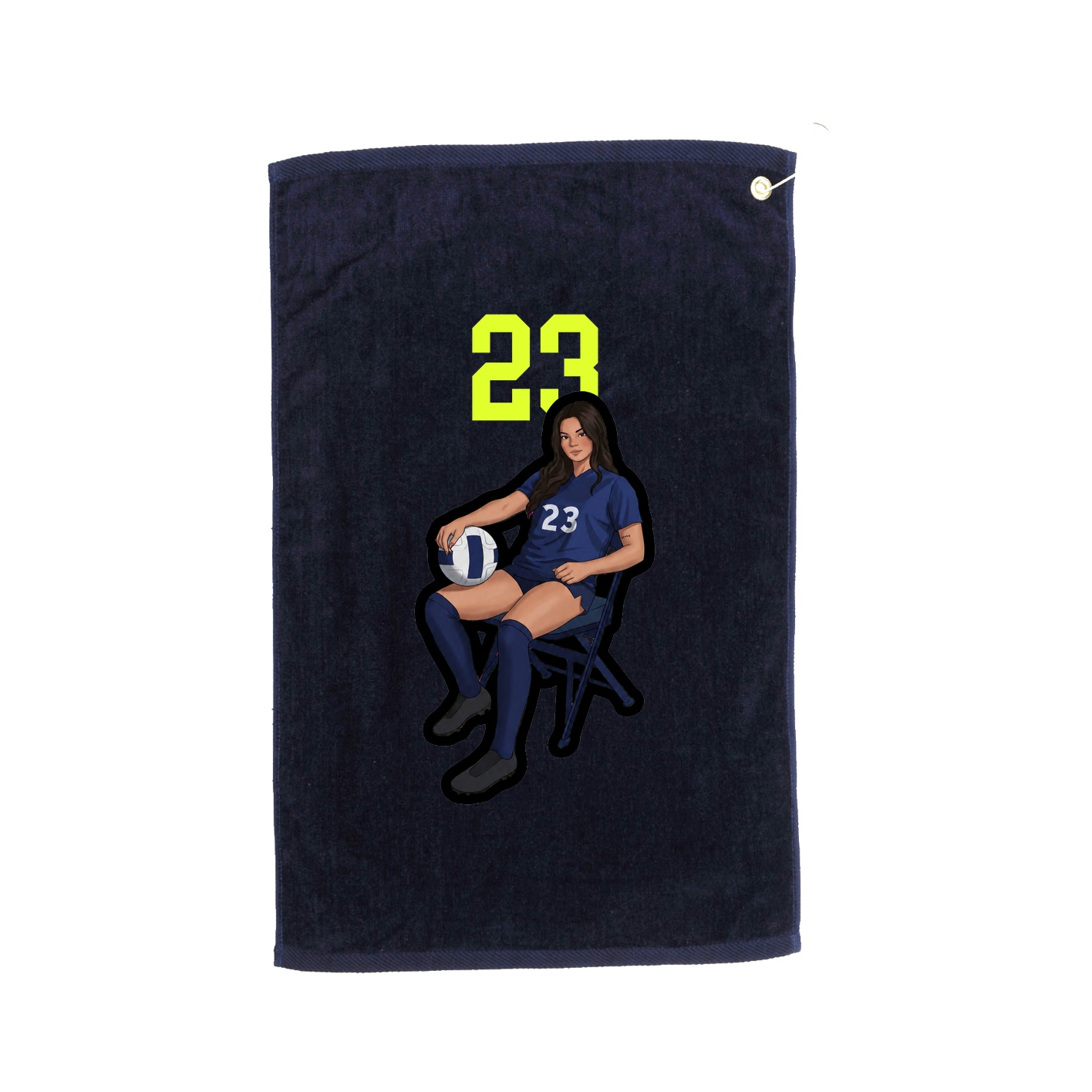 Golf Towel — Number Top in Navy