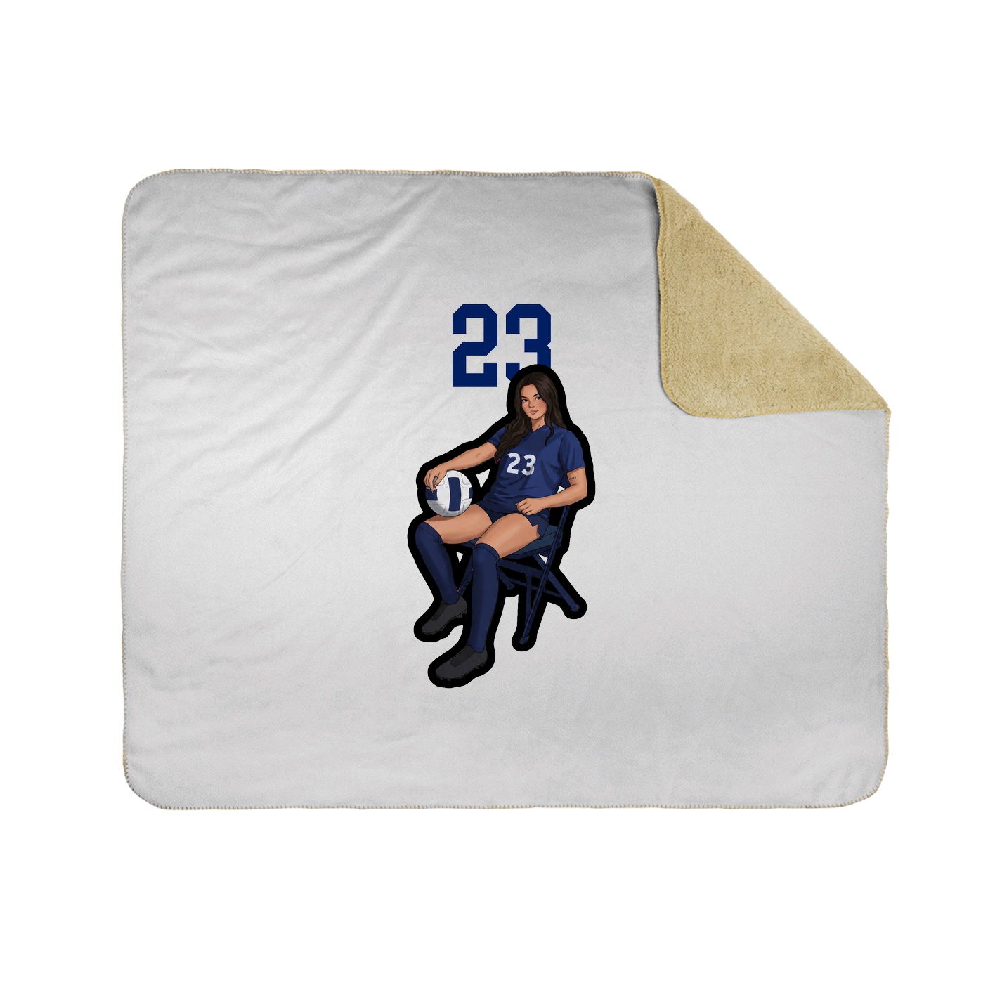Throw Blanket — Number Top in White