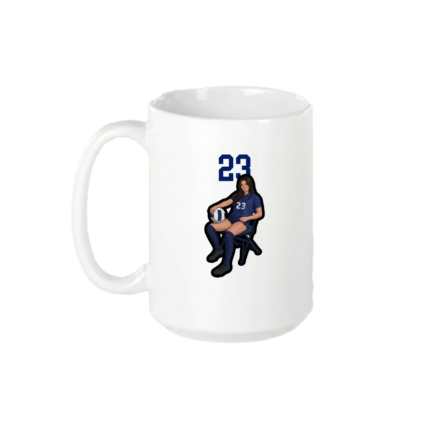 15oz Coffee Mug — Number Top in White