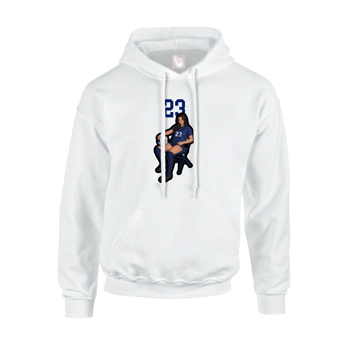 Hoodie — Number Top in White