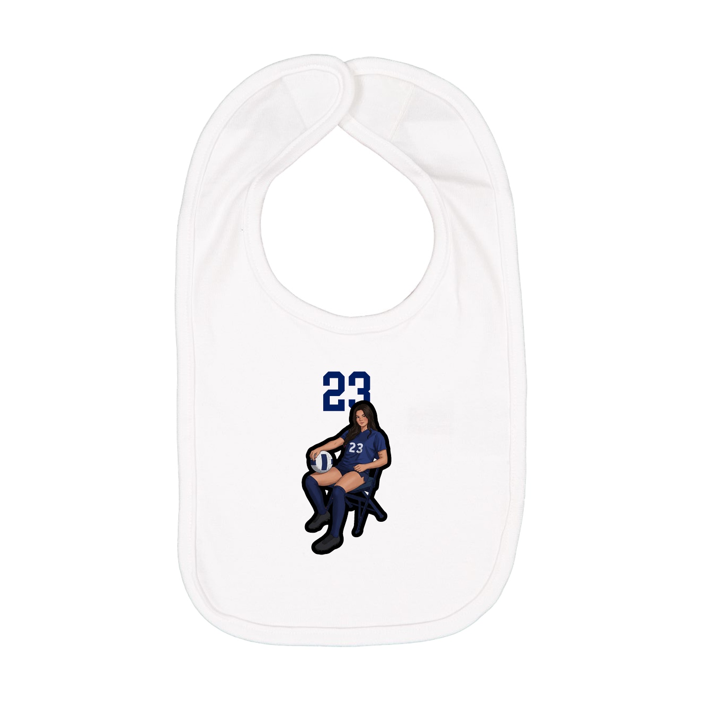 Infant Bib — Number Top in White