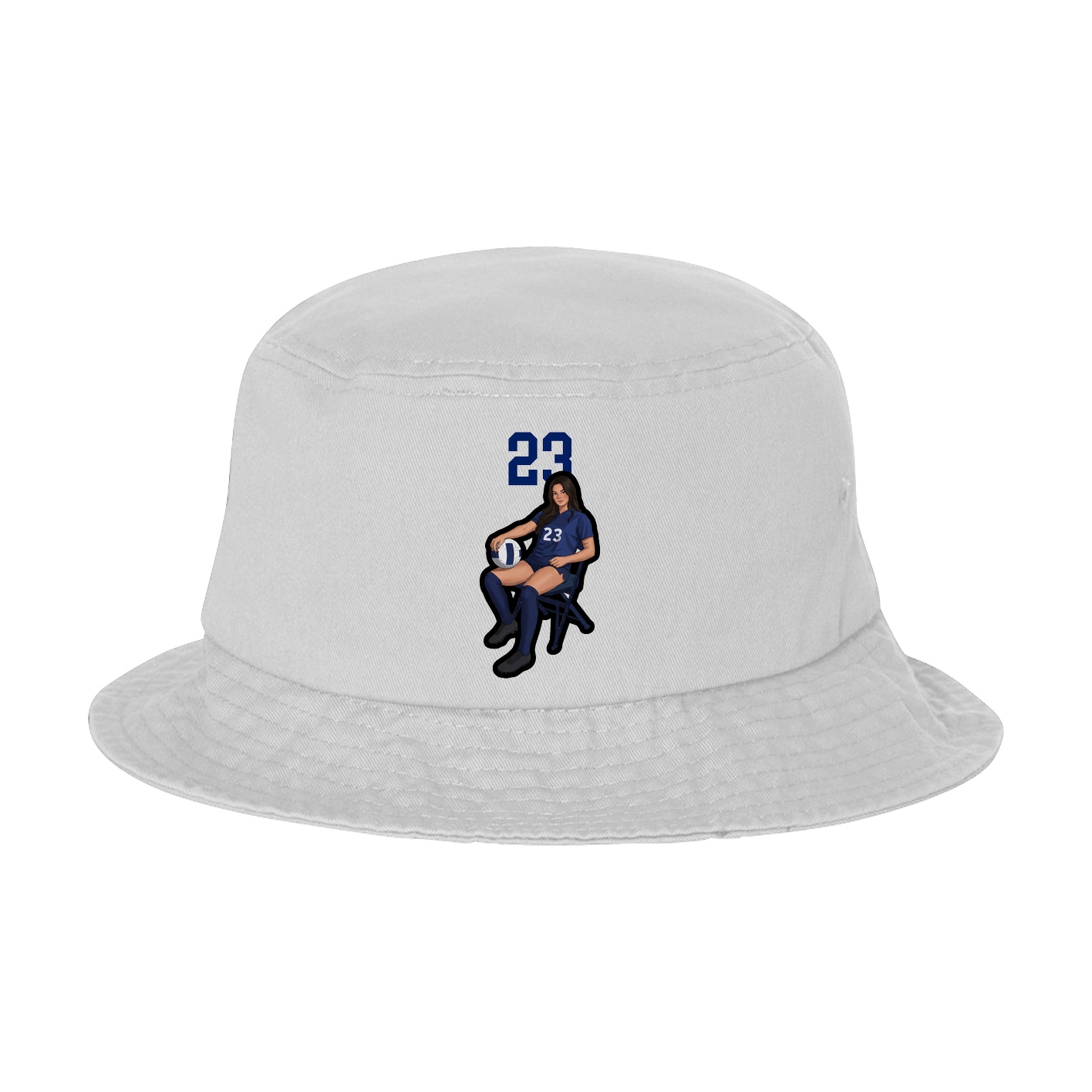 Bucket Cap — Number Top in White