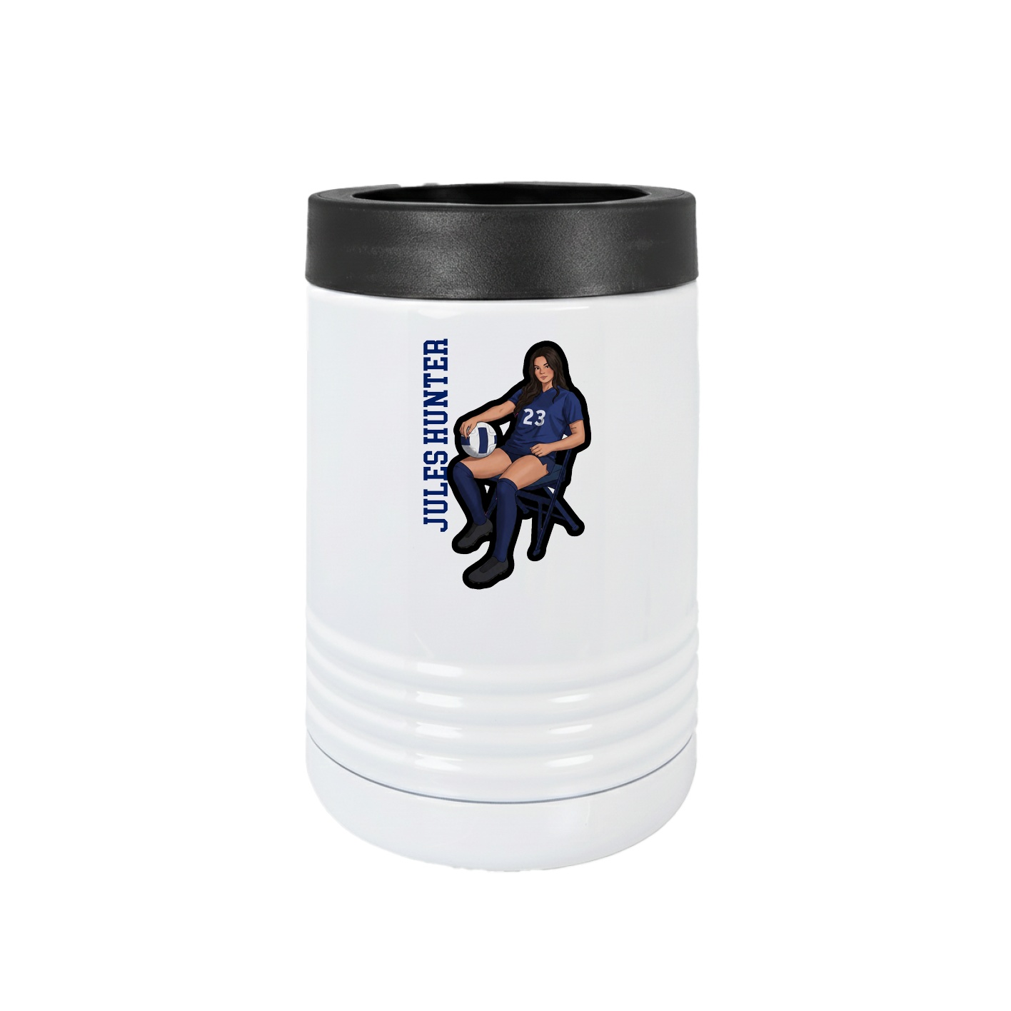 Beverage Holder — Name Vertical in White