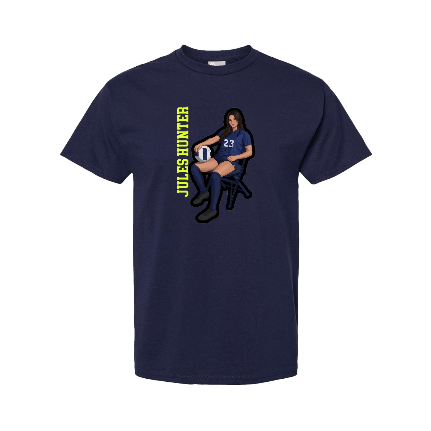 Tee — Name Vertical in Navy