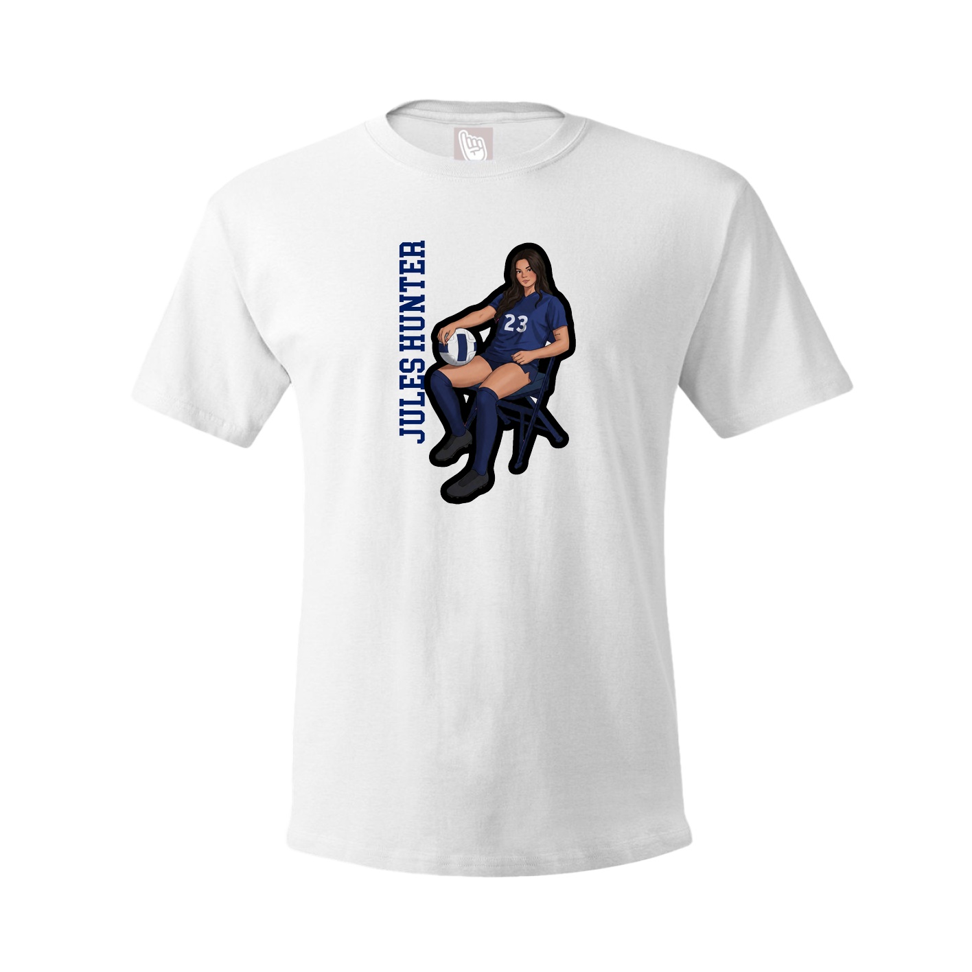 Youth Tee — Name Vertical in White