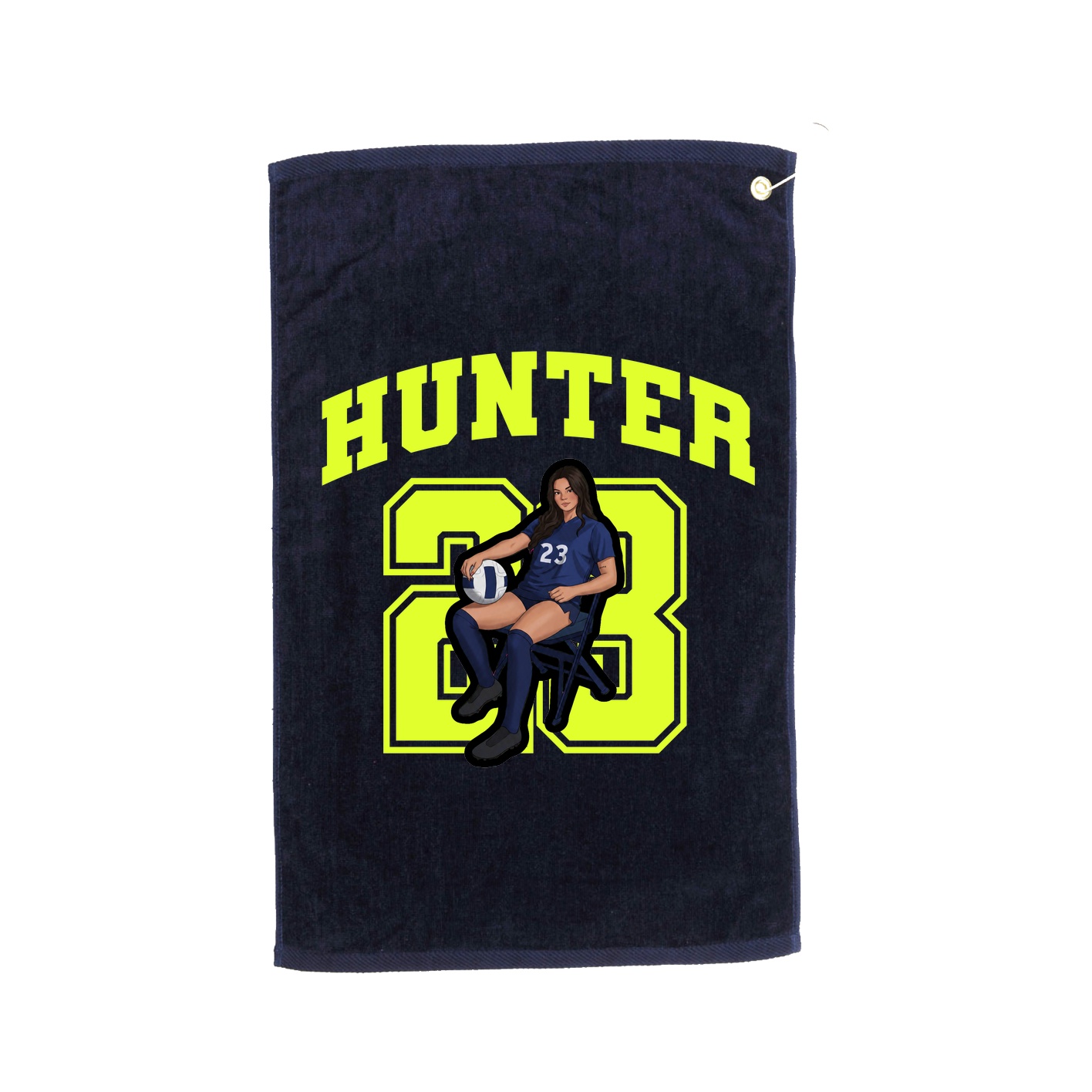 Golf Towel — Number in Navy