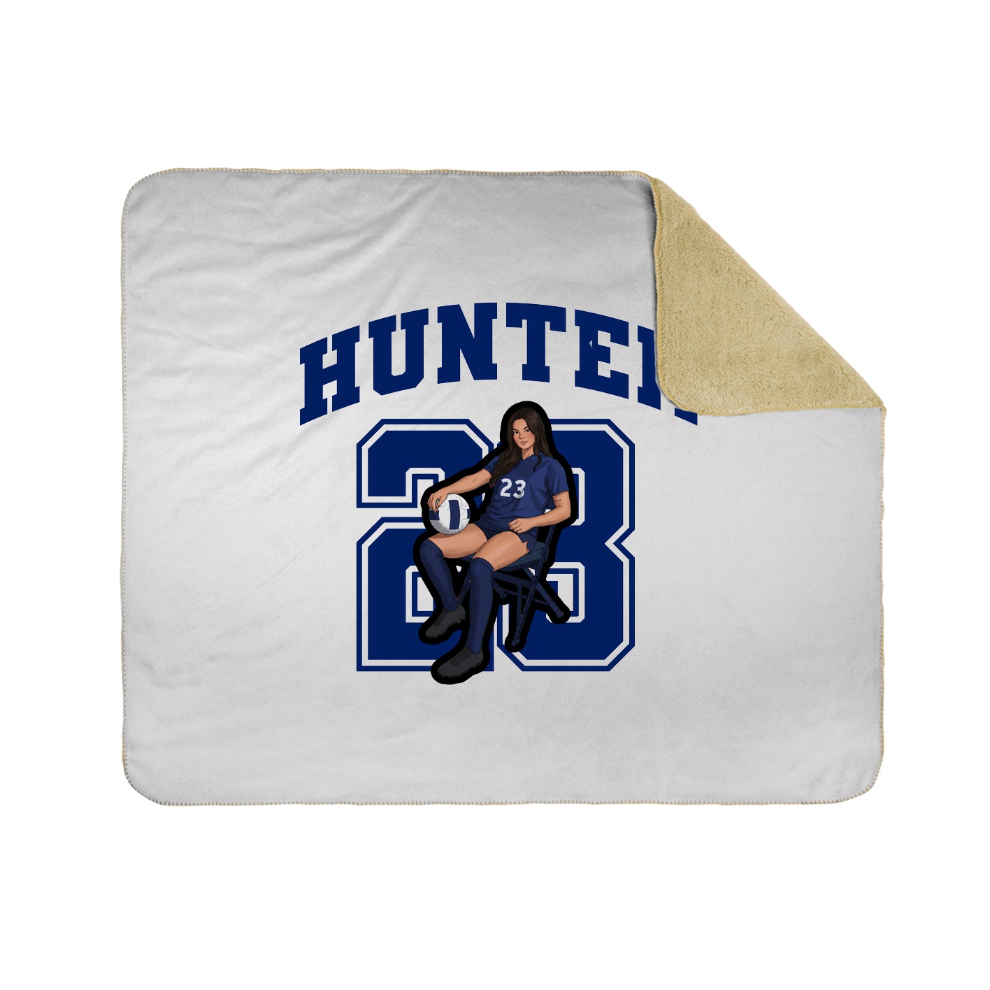 Throw Blanket — Number in White