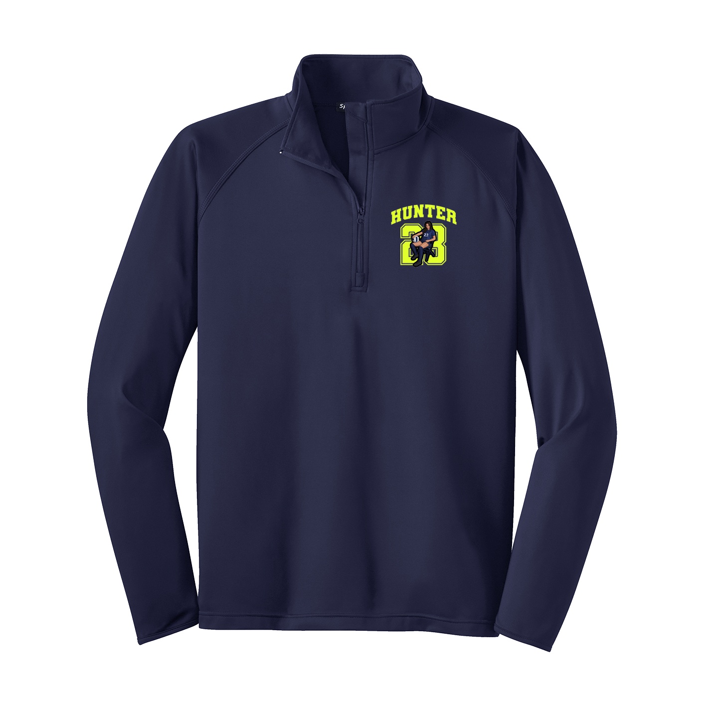 Q-Zip Pullover — Number in Navy