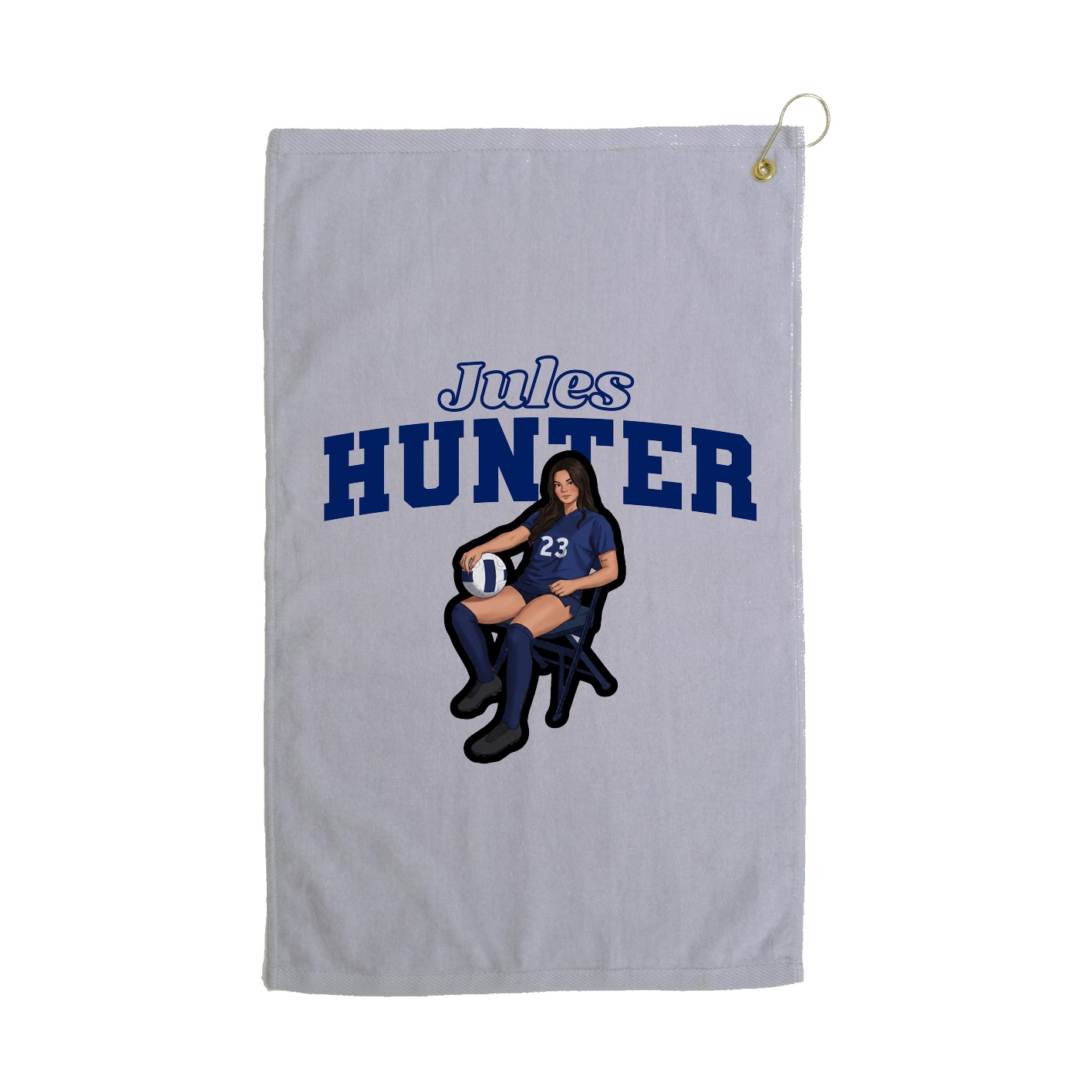 Golf Towel — Name Arch in Grey