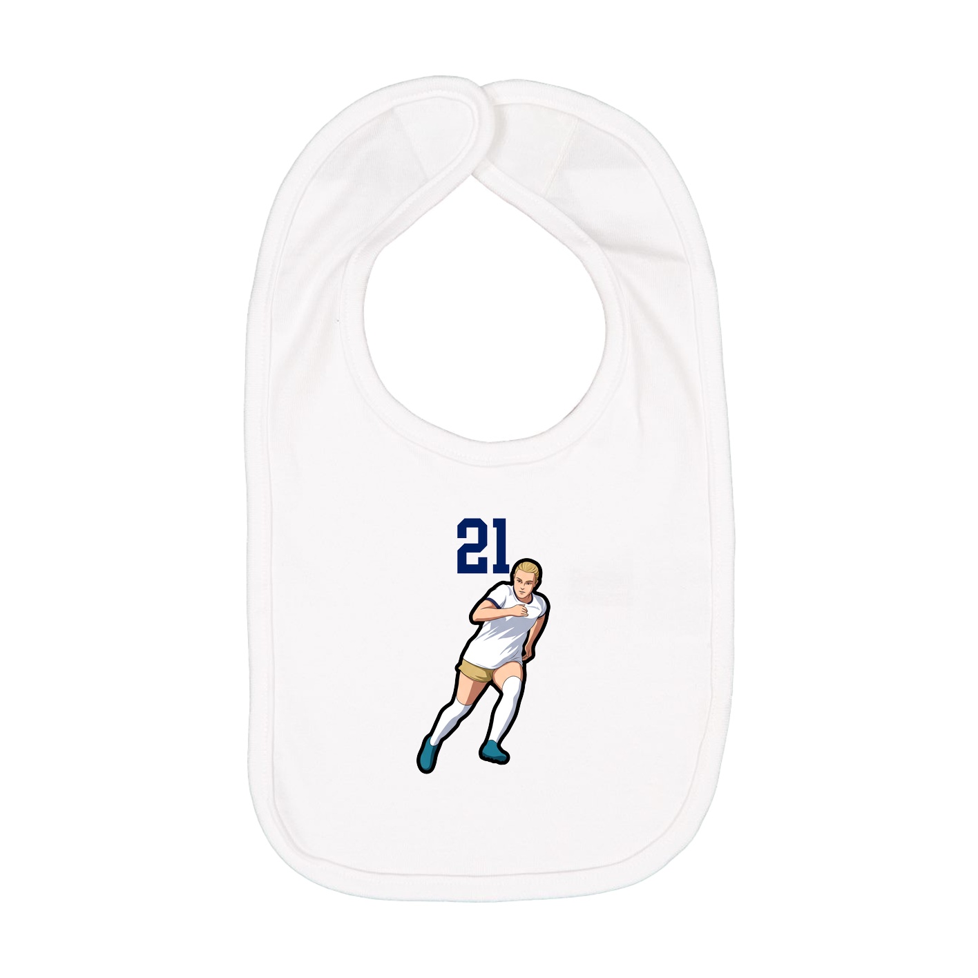 Infant Bib — Number Top in White