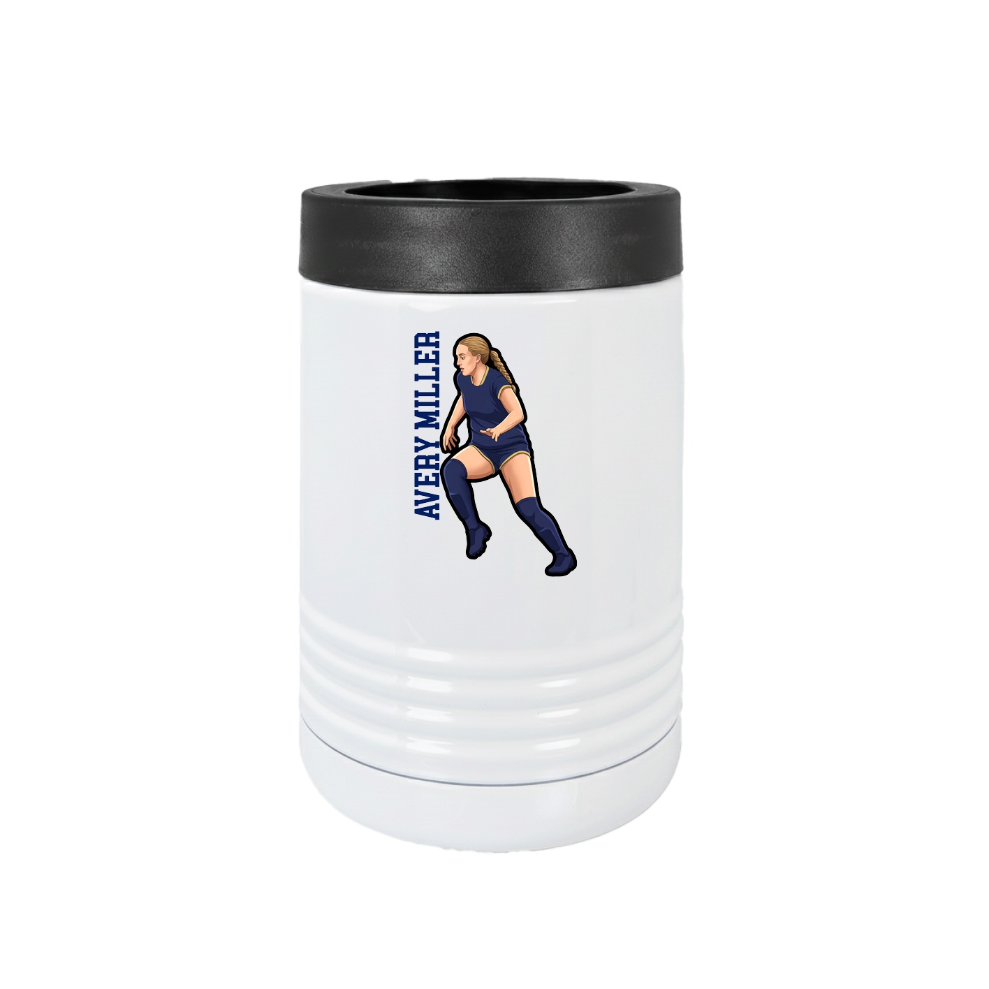 Beverage Holder — Name Vertical in White