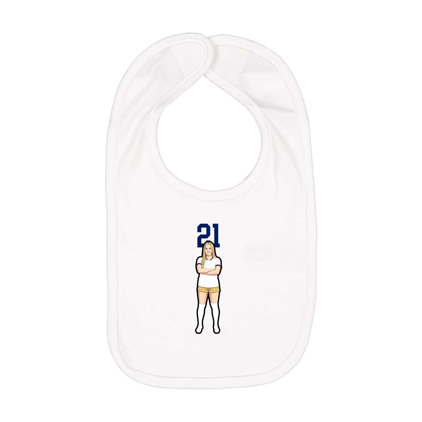 Infant Bib — Number Top in White