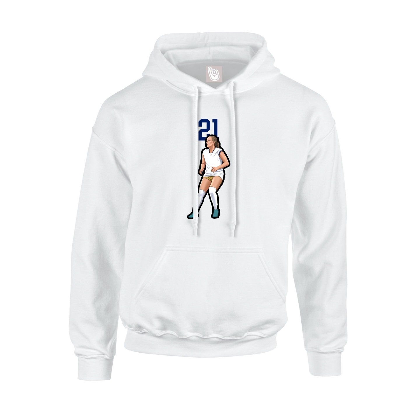 Hoodie — Number Top in White