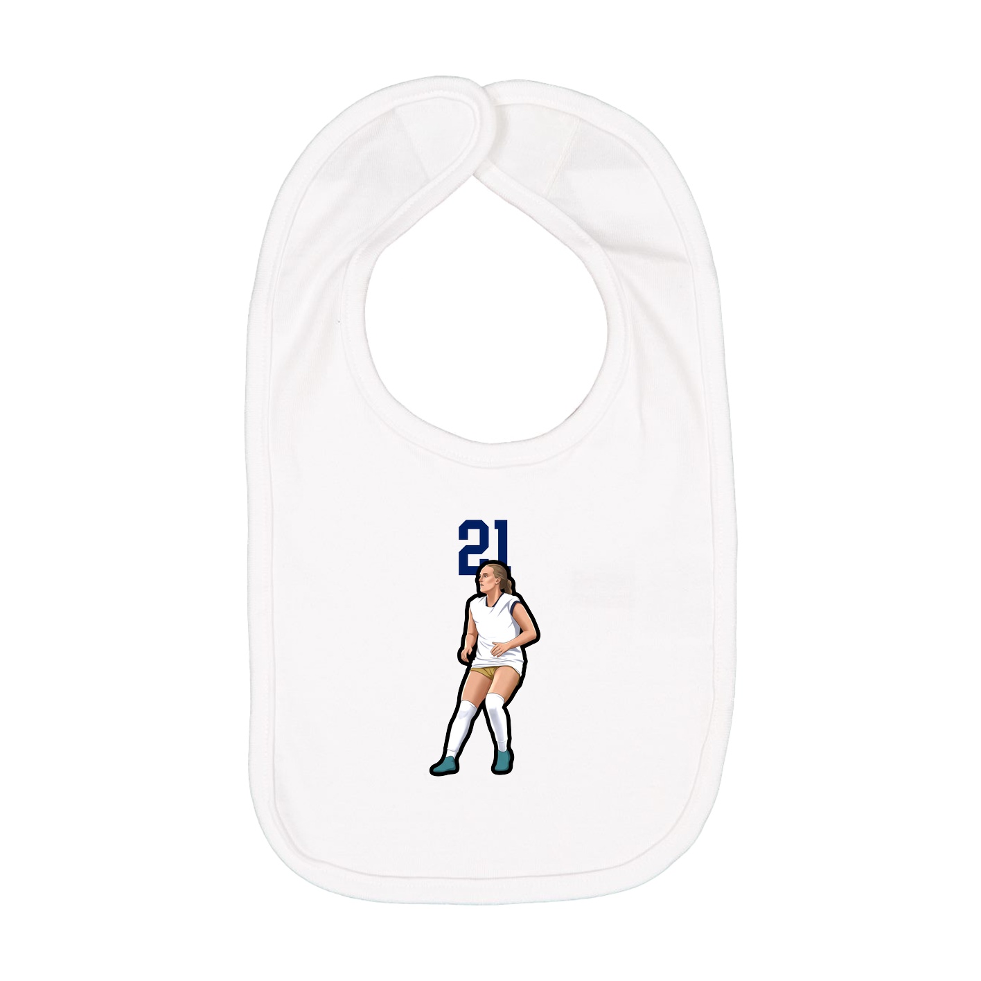 Infant Bib — Number Top in White