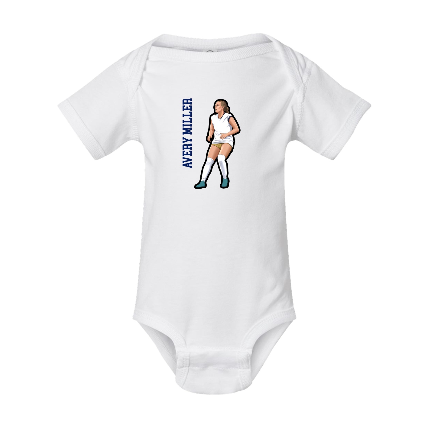 Baby Onesie — Name Vertical in White